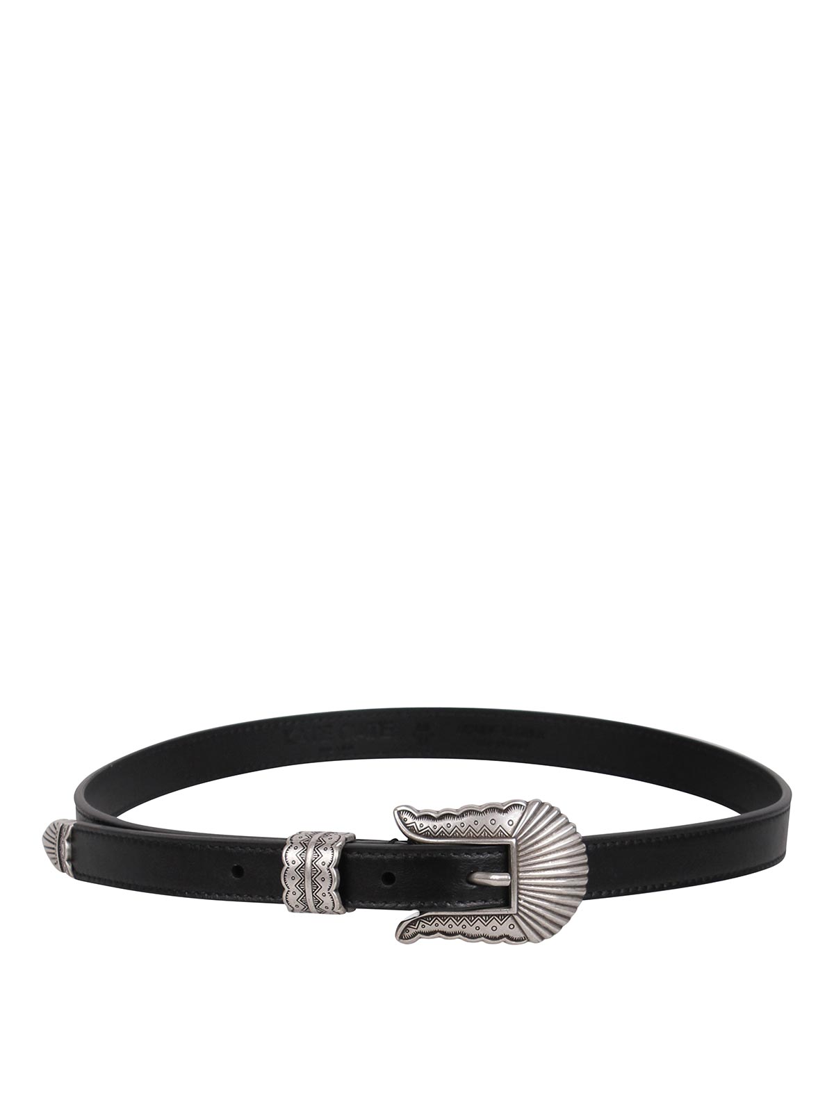 Kate Cate Thin Kim Leather Belt In Black