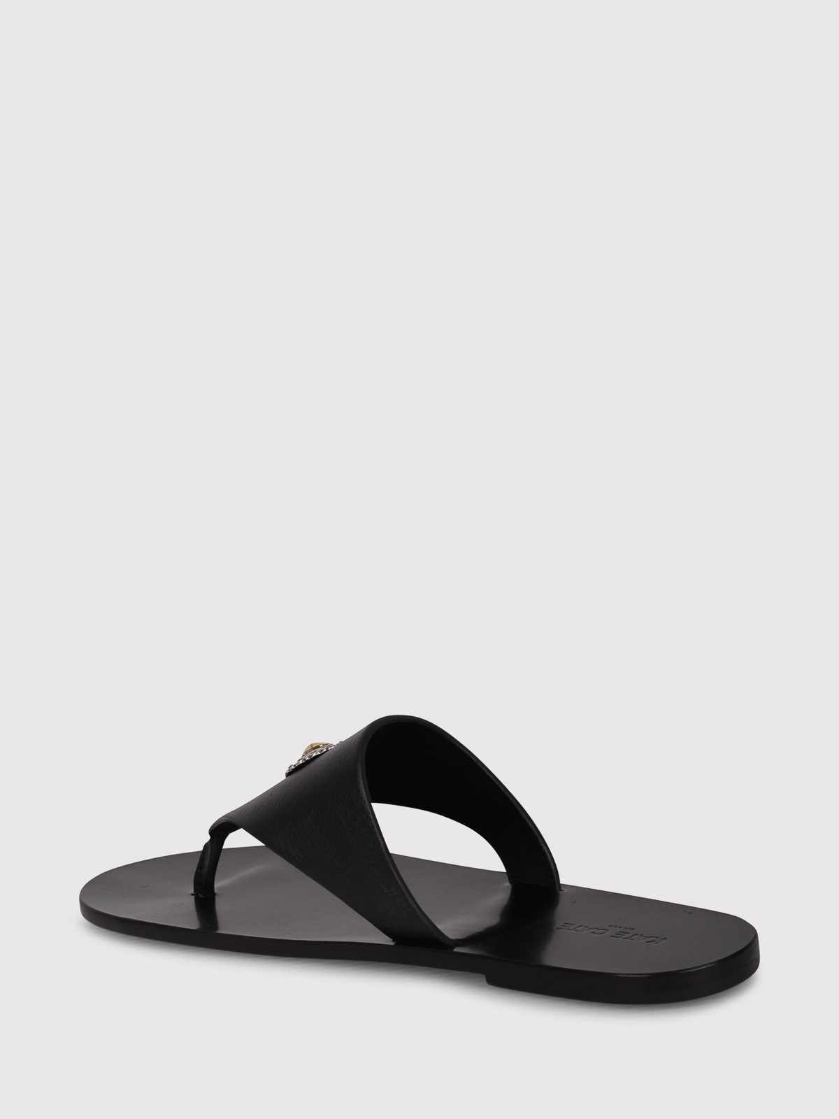 Shop Kate Cate Phoebe Leather Flip Flops In Negro