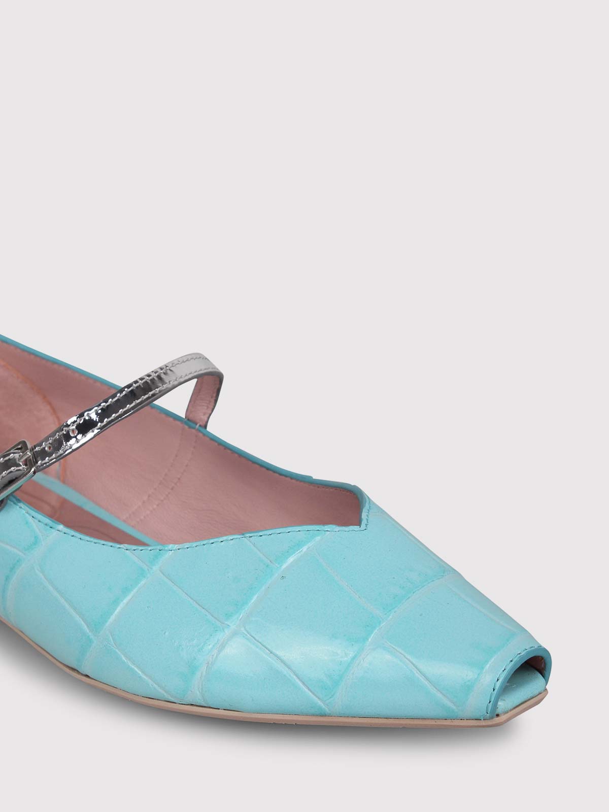 Shop Ras Square Toe Ballerina In Azul