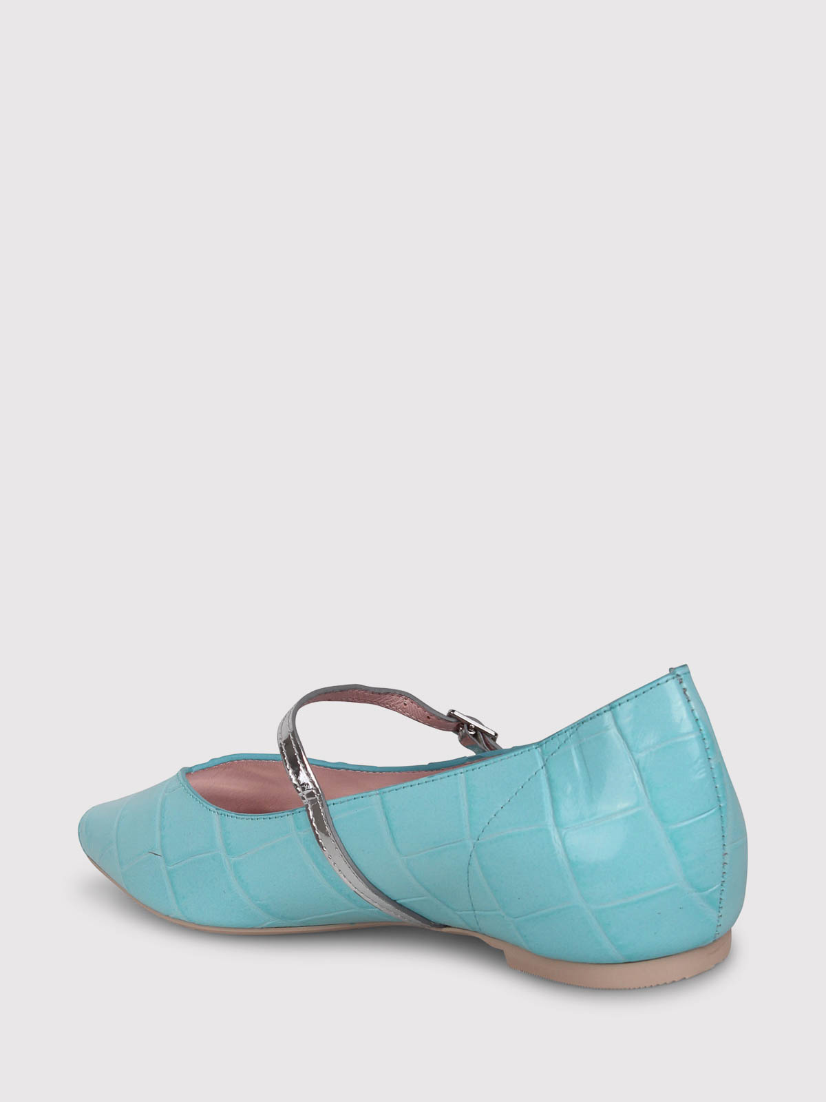 Shop Ras Square Toe Ballerina In Azul