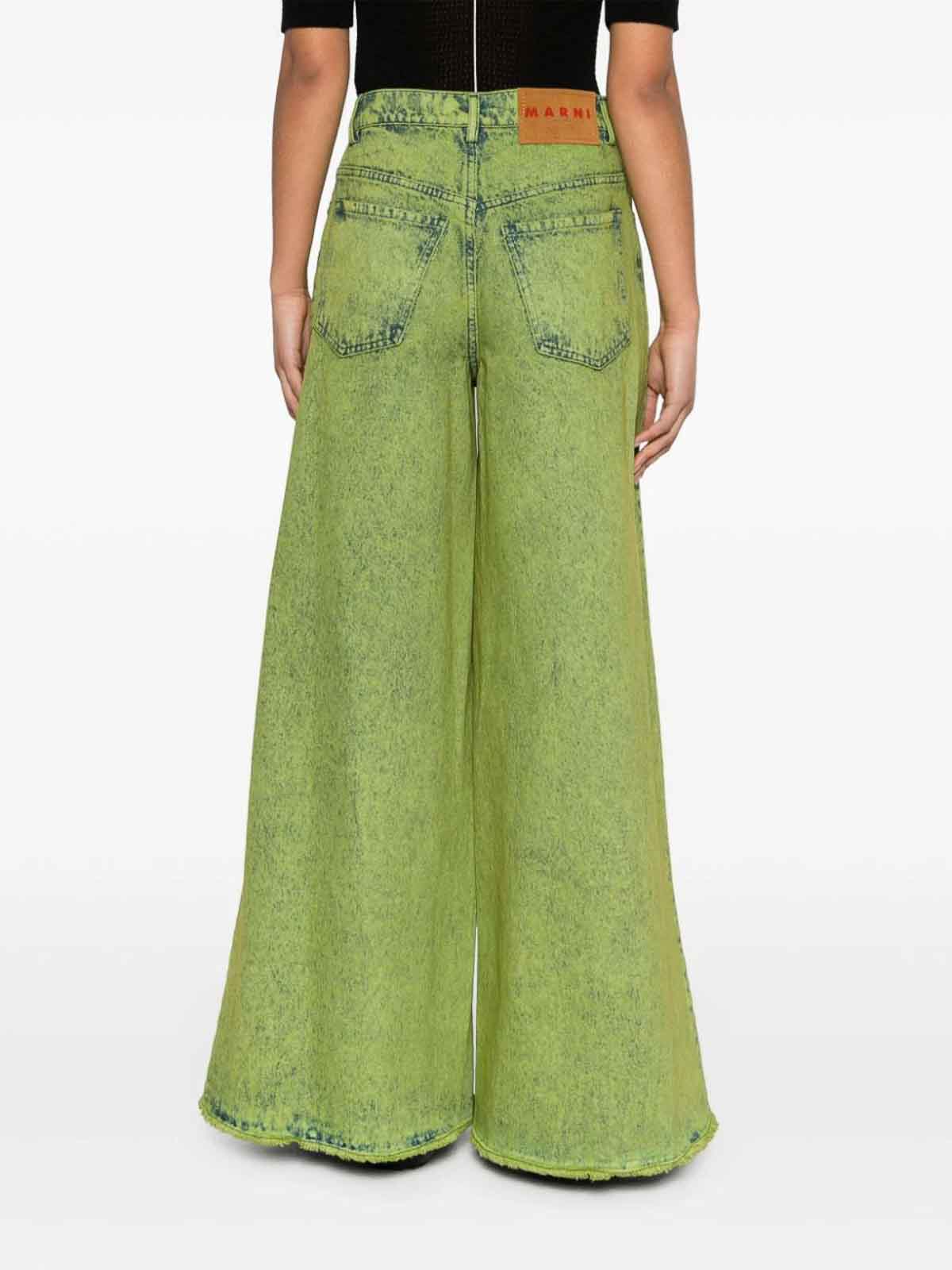 Marni Wide Leg Jeans - Green - Women | PAJD0340A0USCMBV40