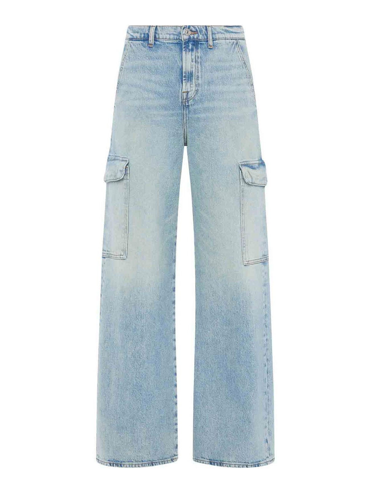 Shop 7 For All Mankind Cargo Jeans In Blue