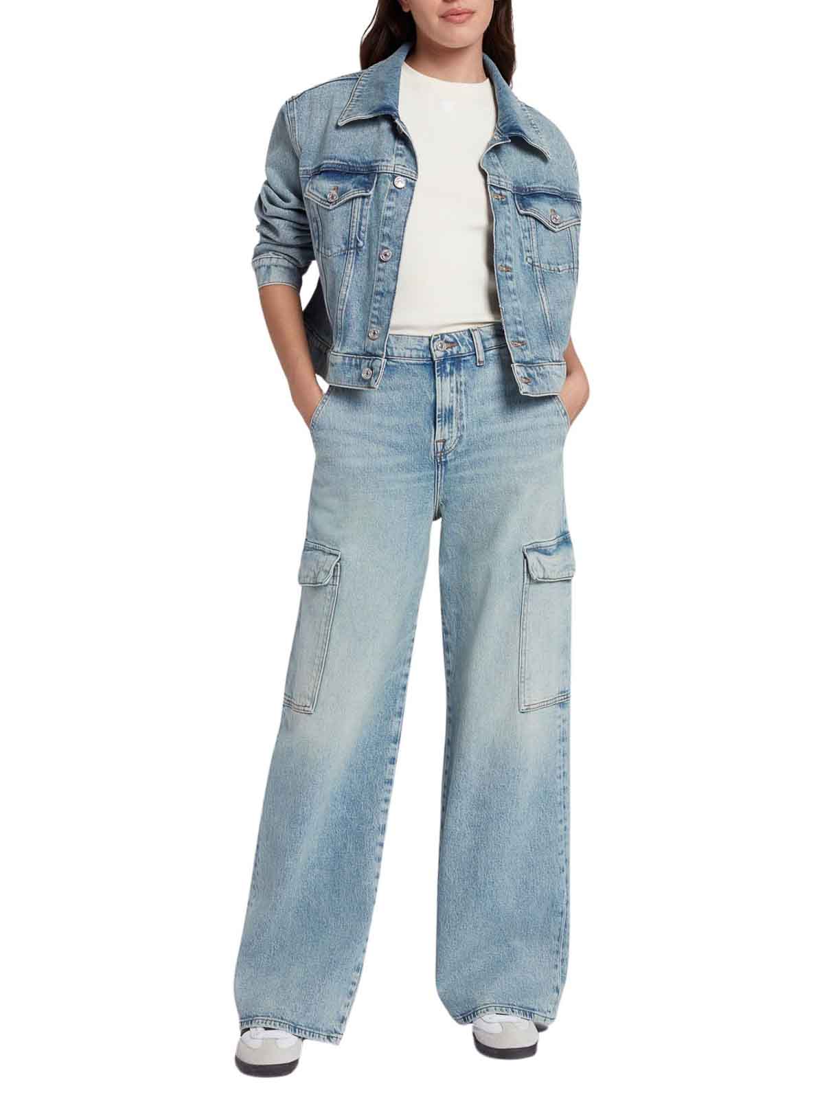 Shop 7 For All Mankind Cargo Jeans In Blue