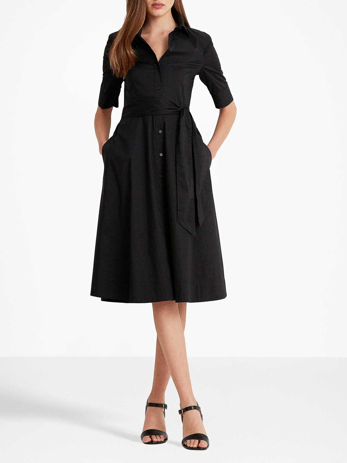 Shop Lauren Ralph Lauren Vestido Midi - Negro In Black