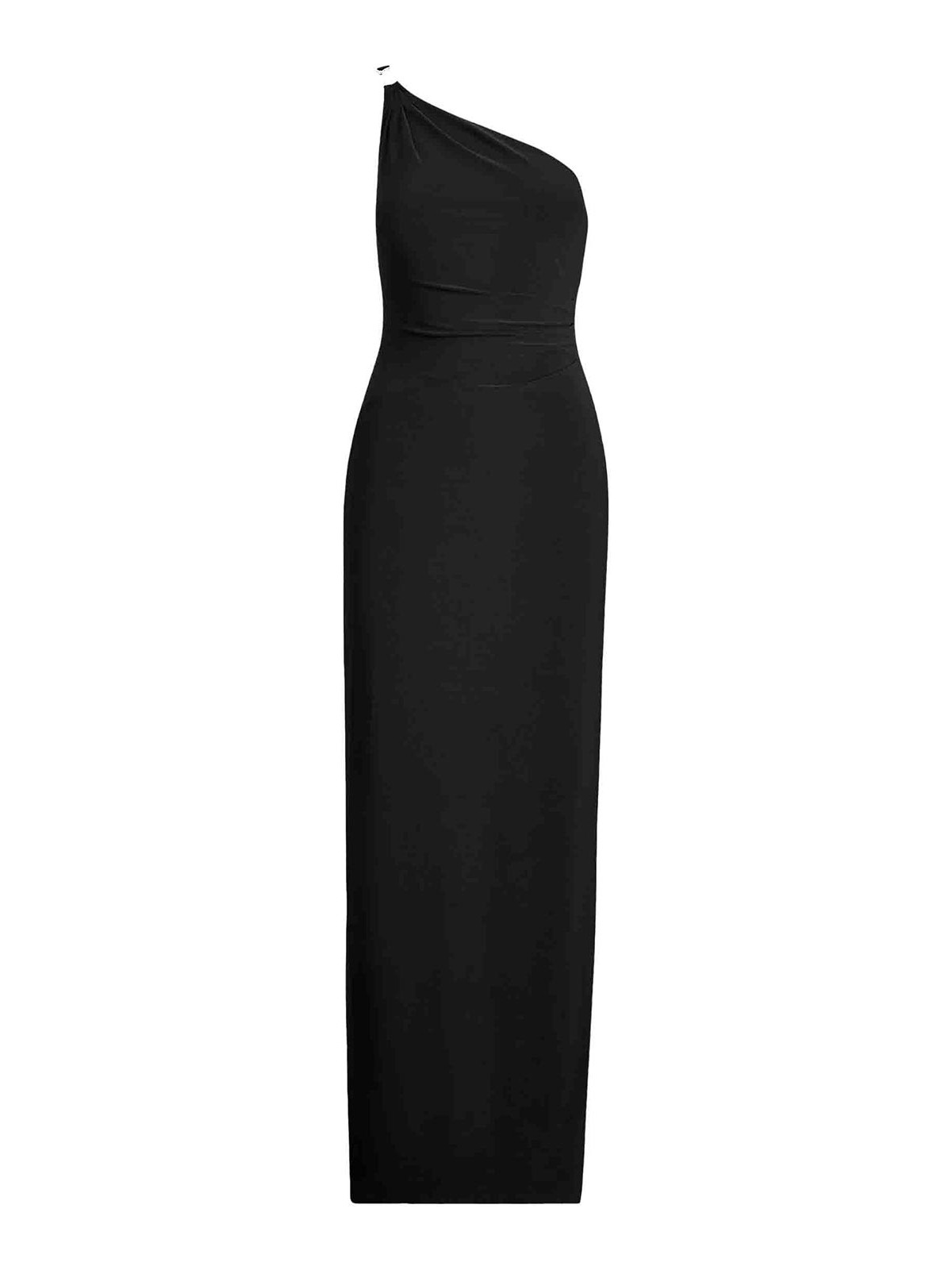 Shop Lauren Ralph Lauren Belina One Shoulder Evening Dress In Black