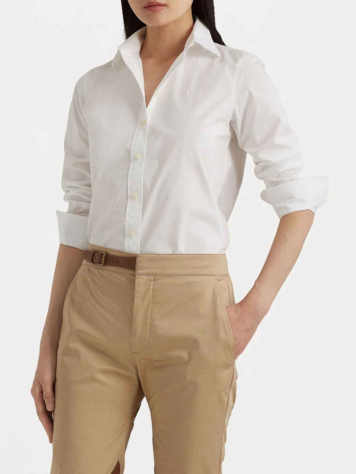 Shop Lauren Ralph Lauren Jamelko Long Sleeve Shirt In White