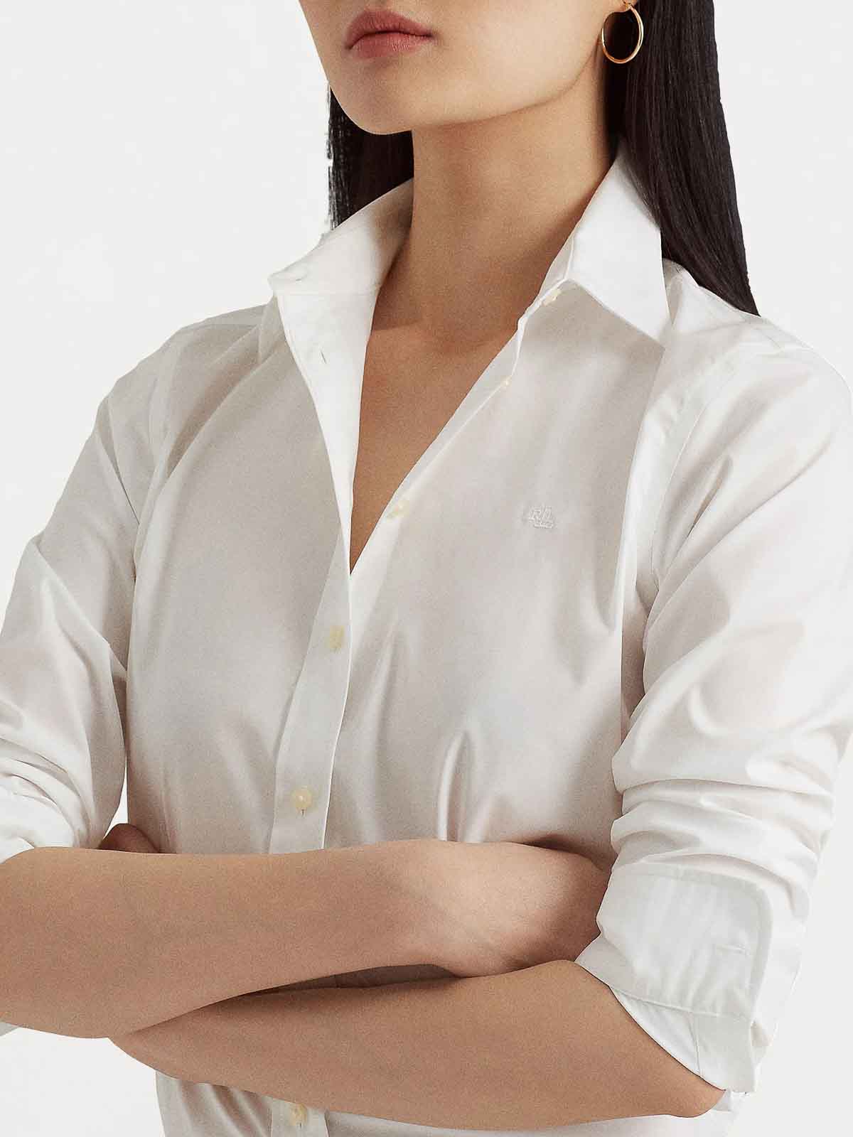 Shop Lauren Ralph Lauren Jamelko Long Sleeve Shirt In White