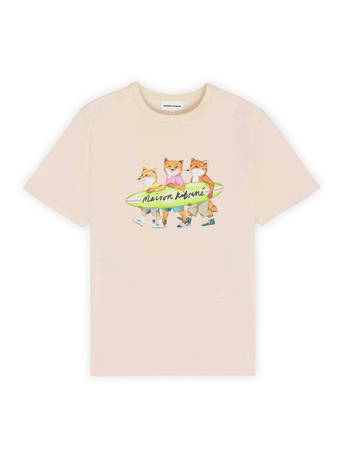 Maison Kitsuné Surfing Foxes Comfort Tee-shirt In White