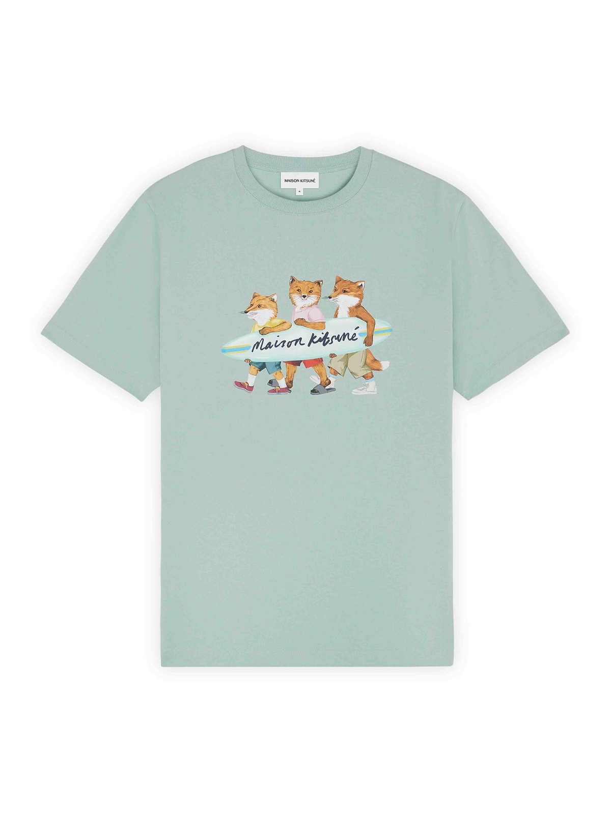 Maison Kitsuné Surfing Foxes Comfort Tee-shirt In Blue