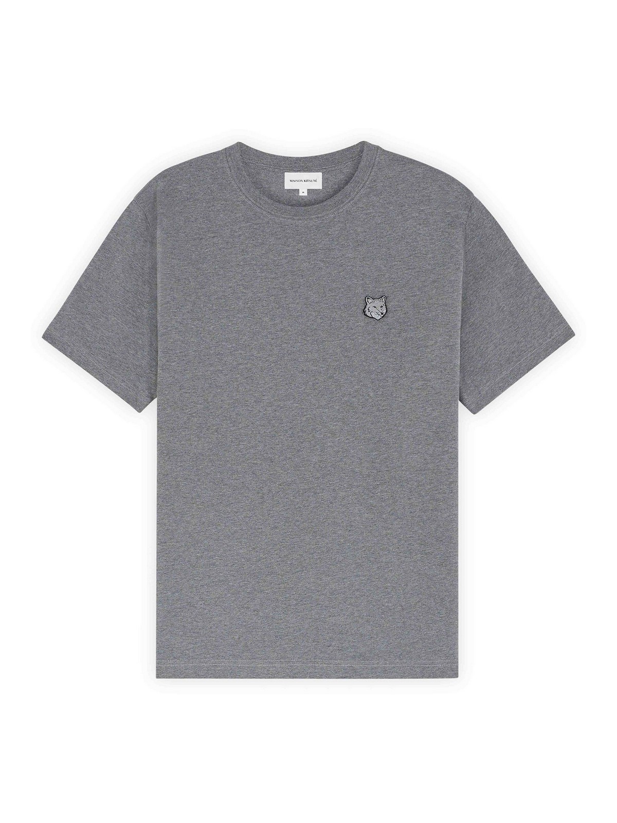 Shop Maison Kitsuné Bold Fox Head Patch Comfort Tee Shirt In Grey