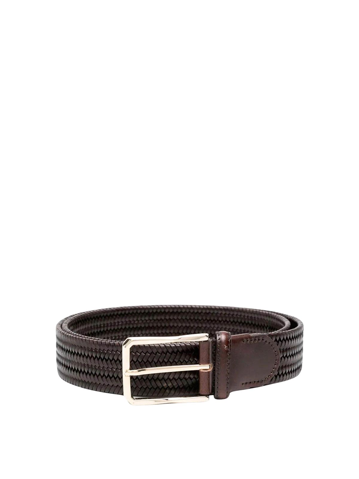 Shop Canali Leather Belt In Brown