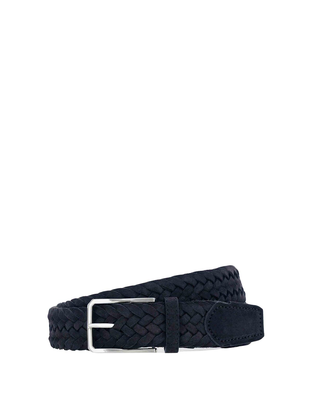 Shop Canali Leather Belt In Blue