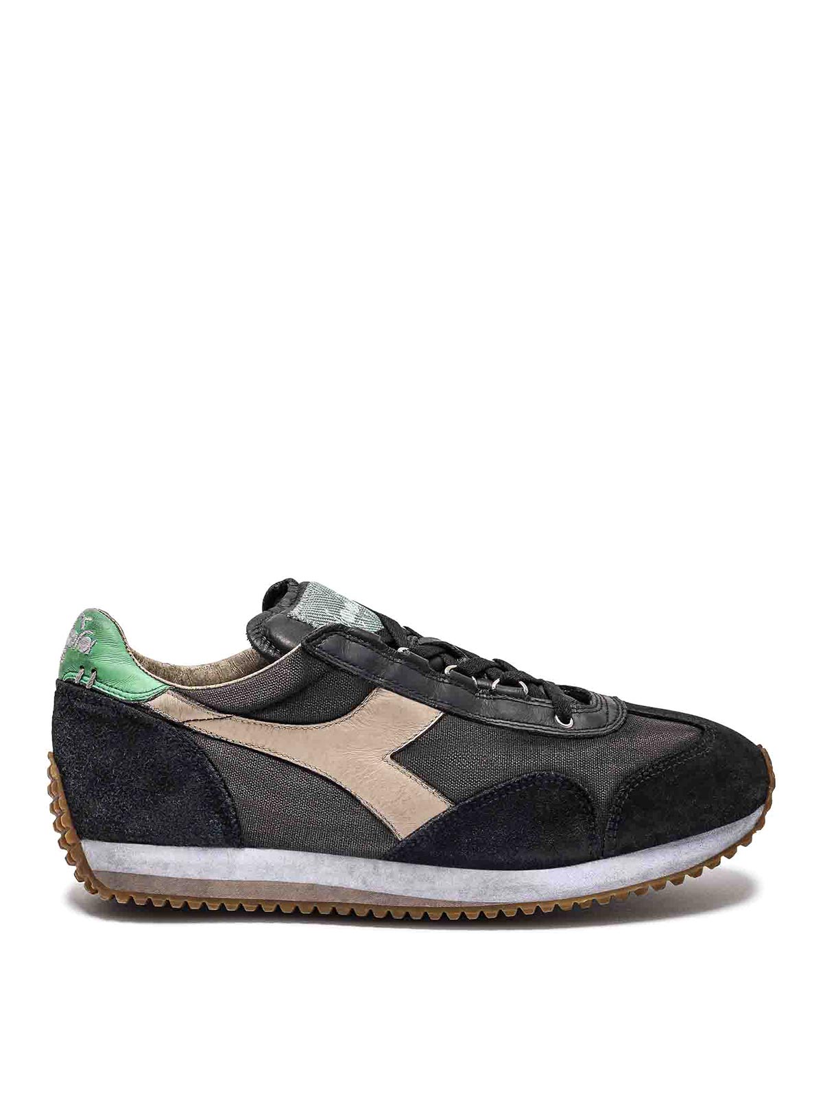 Shop Diadora Leather Sneakers In Grey