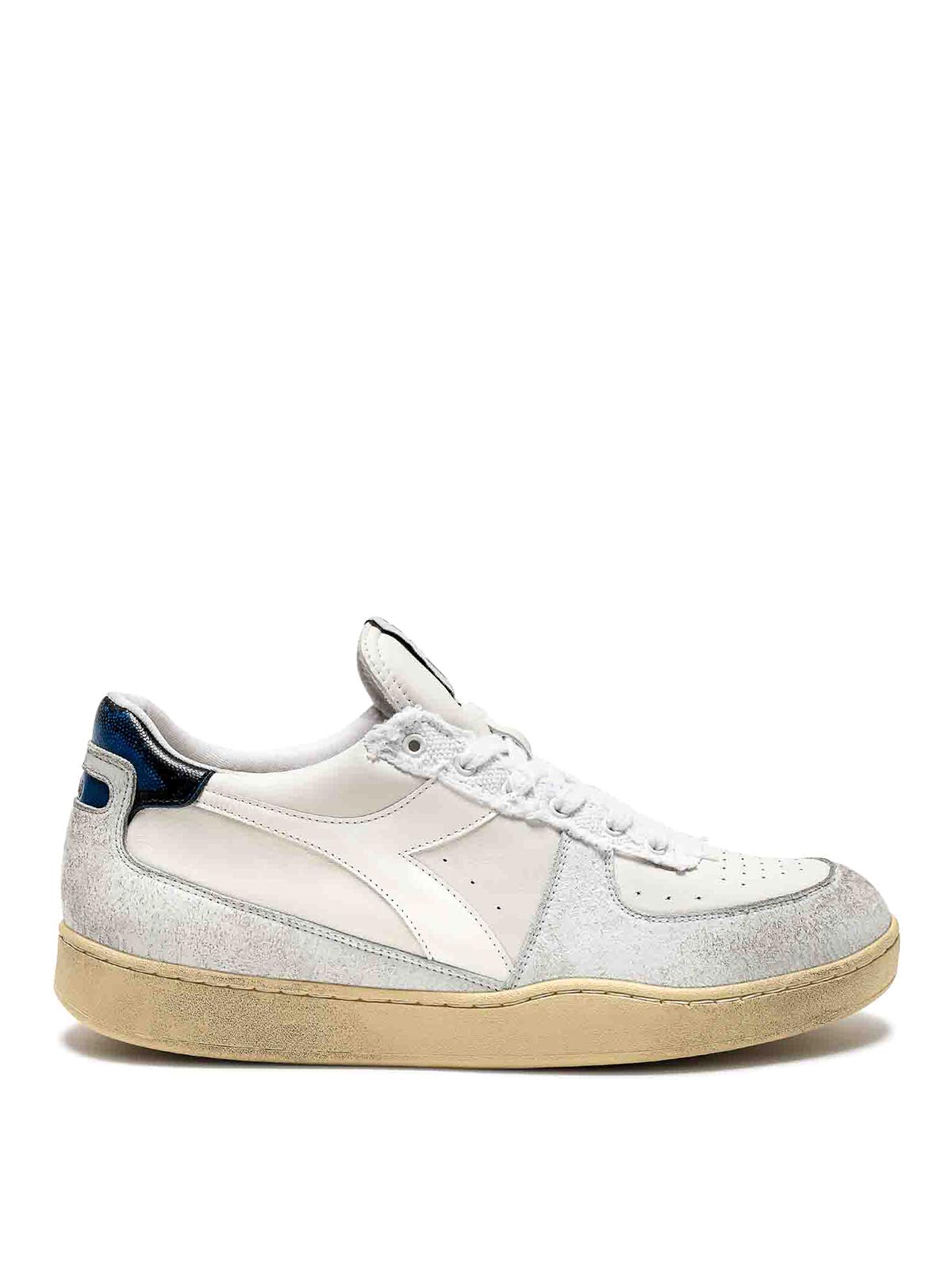 Shop Diadora Leather Sneakers In White