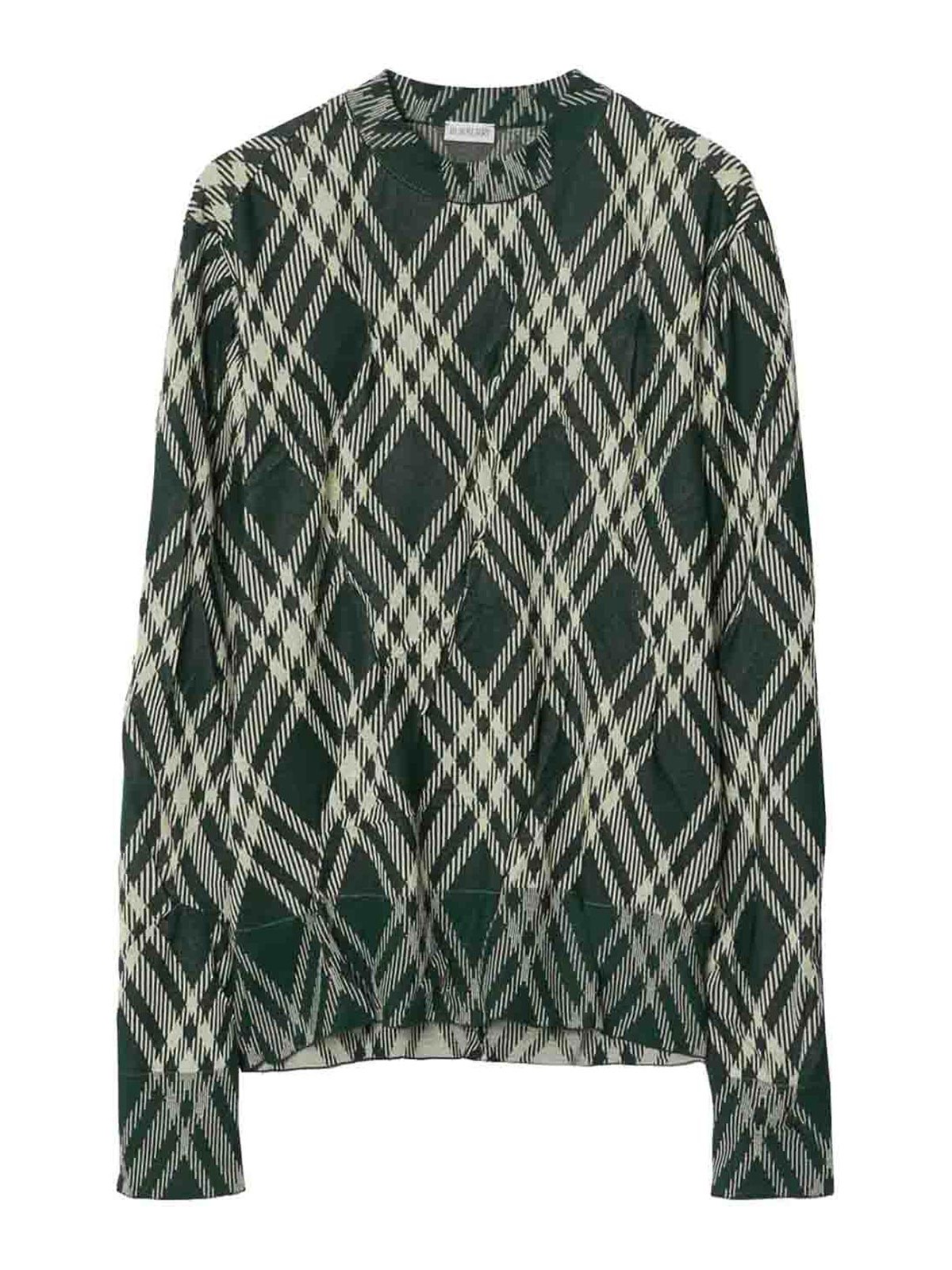 Shop Burberry Crew-neck Sweater In Dark Green