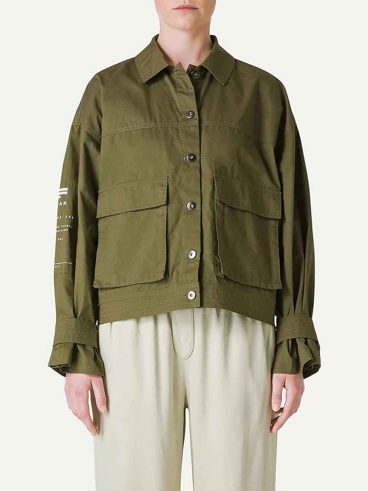 Shop Oof Wear Short Cotton Jacket In Green