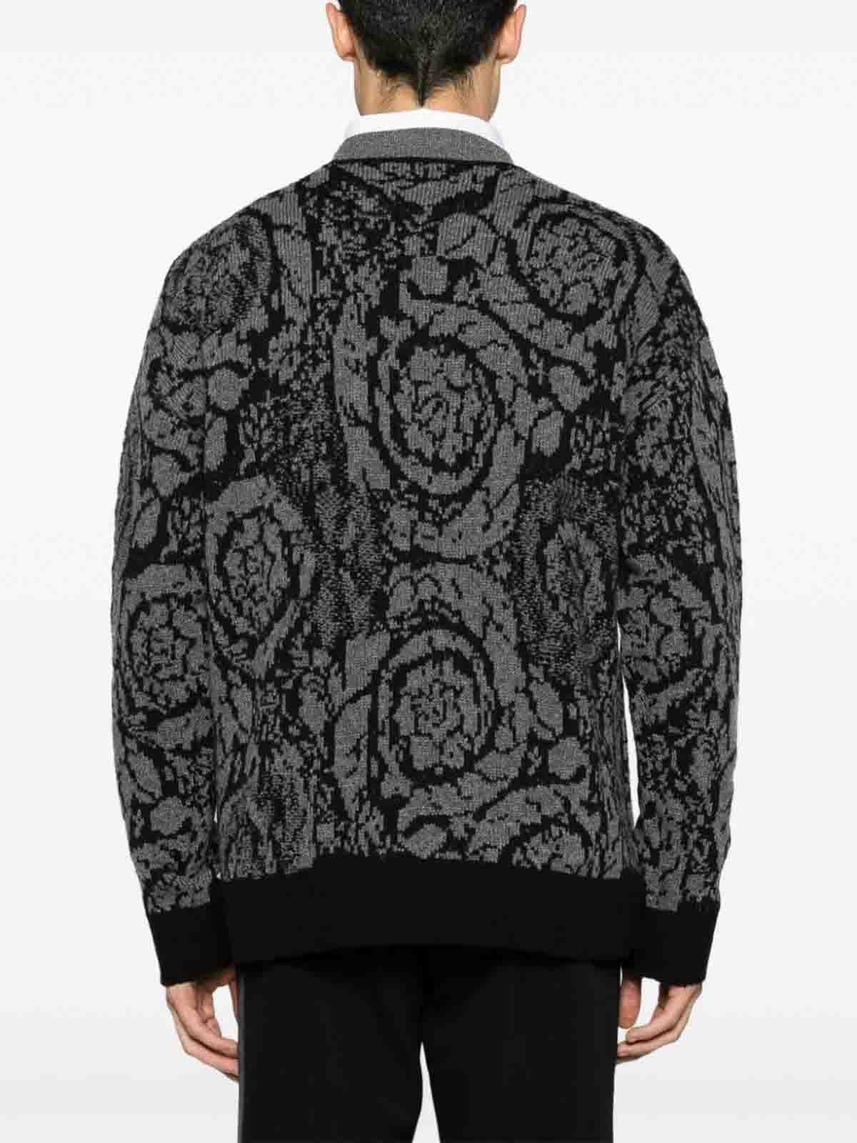 Shop Versace Motivo Sweater In Black