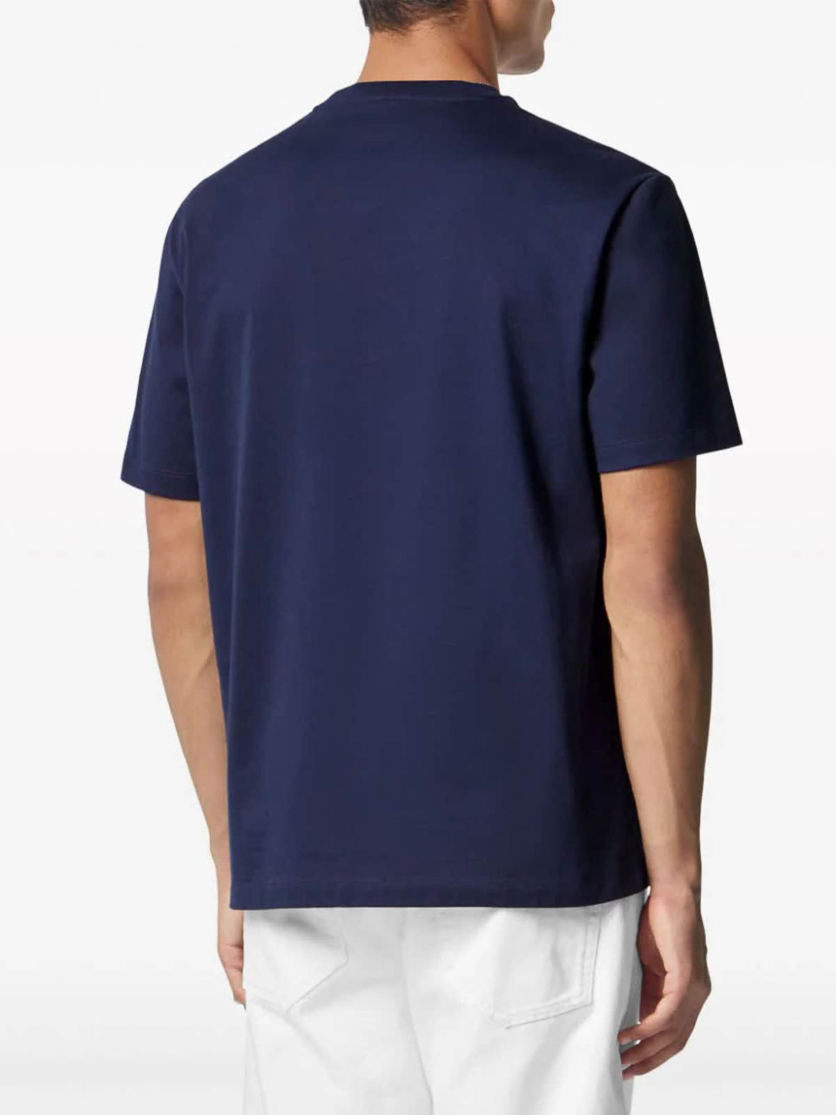 Shop Versace Cotton T-shirt In Dark Blue