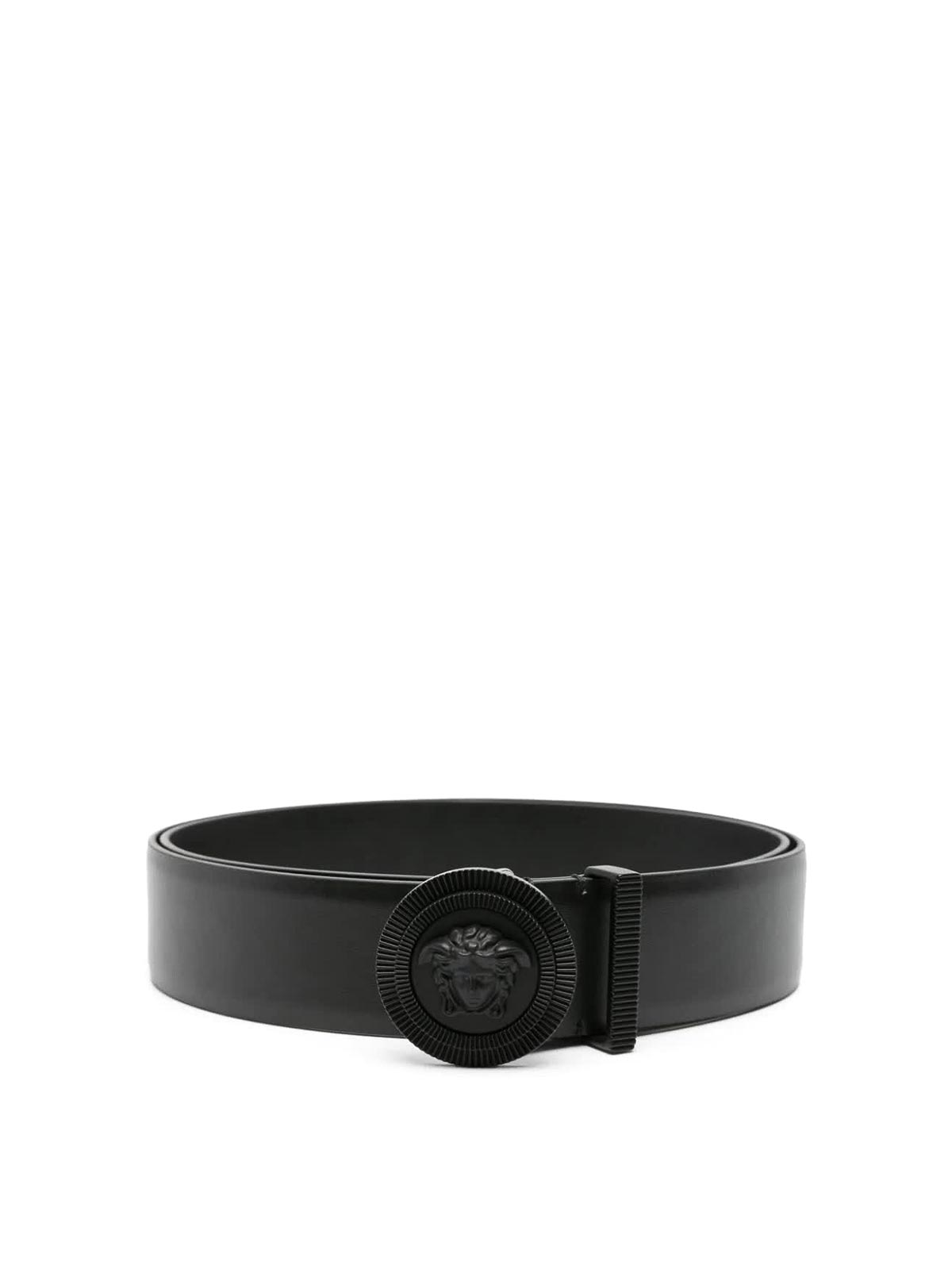 Shop Versace Leather Belt In Black