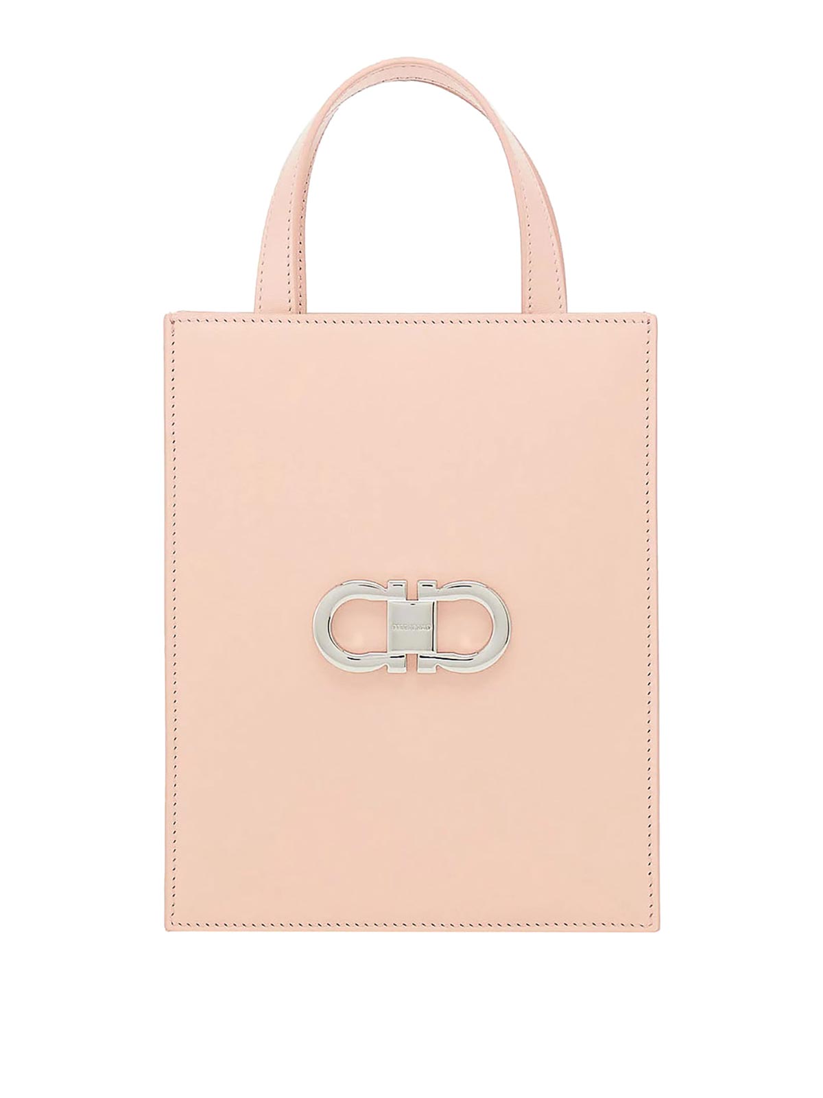 Ferragamo Double Gancini Mini Tote Bag In Pink
