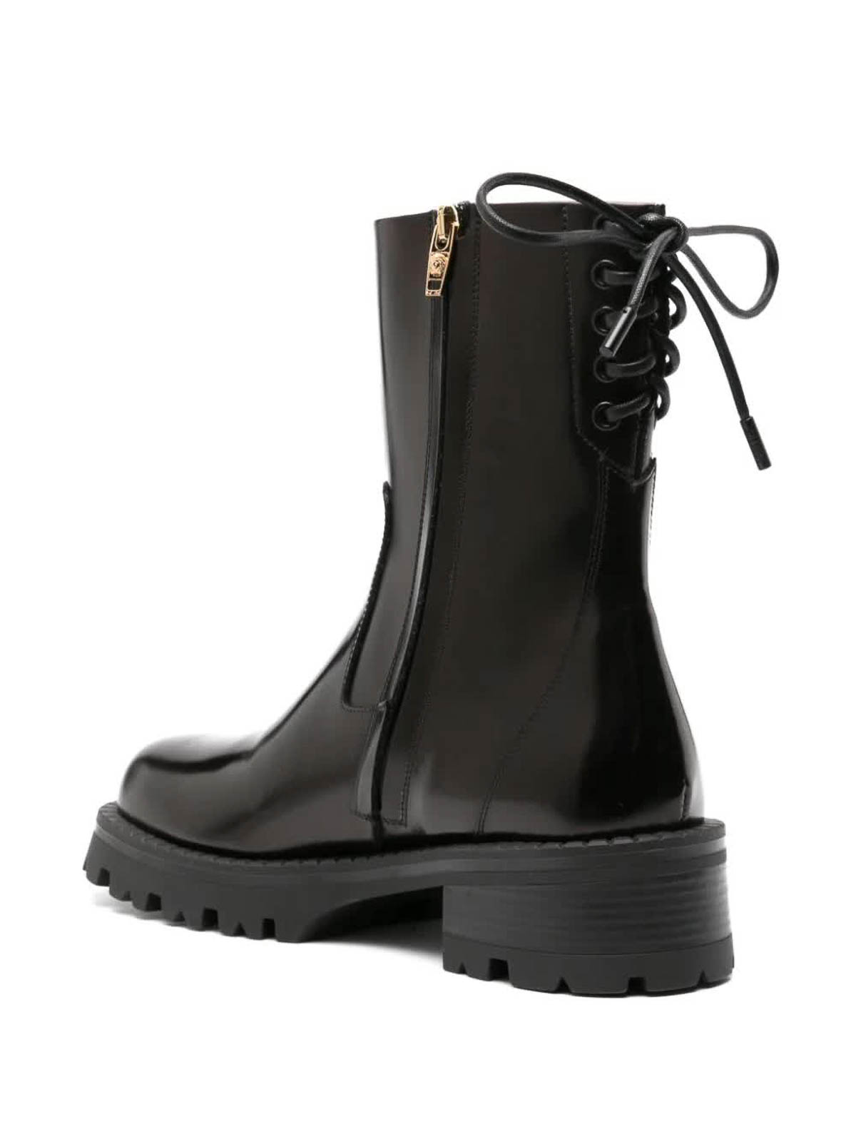 Shop Versace Combat Ankle Boots In Black