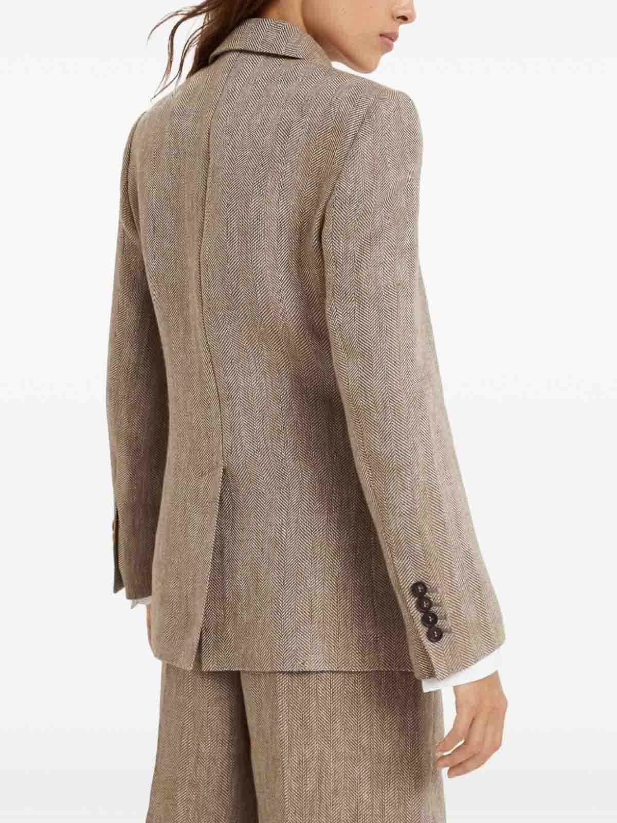 Shop Brunello Cucinelli Linen Jacket In Brown