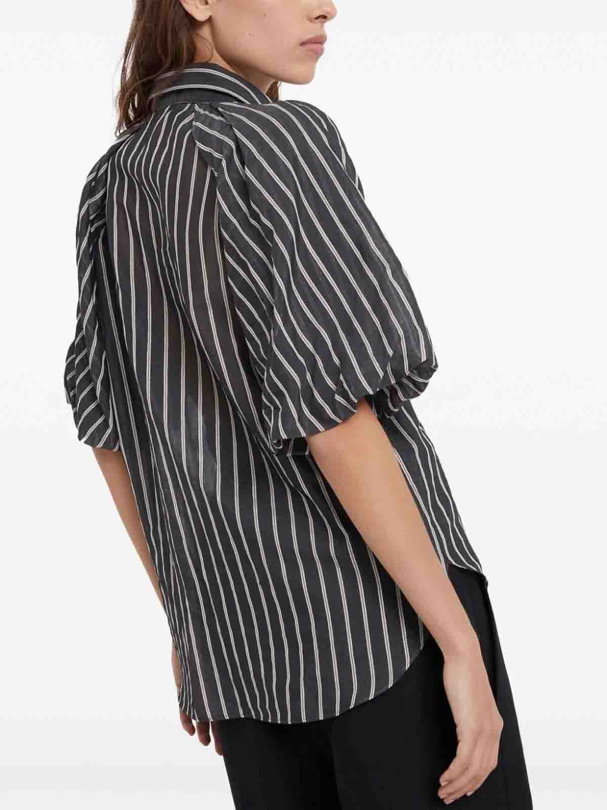 Shop Brunello Cucinelli Stripe Shirt In Black