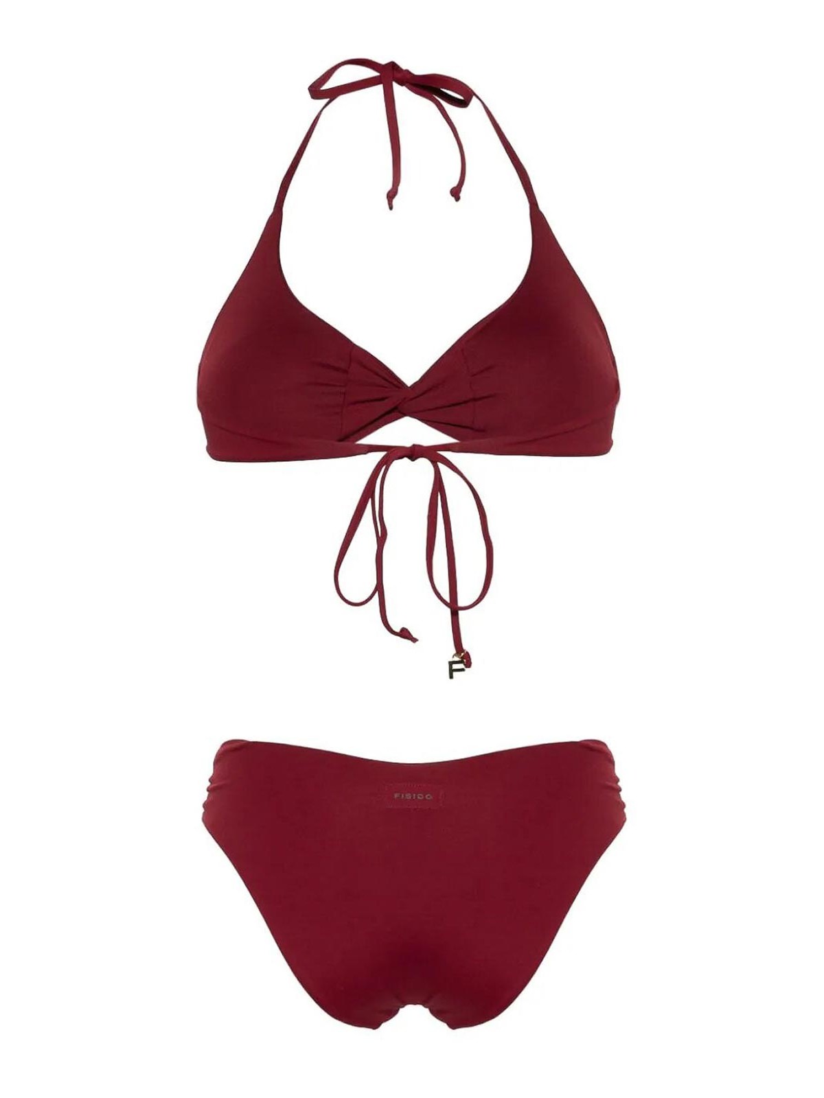Shop Fisico Burgundy Bikini Set In Dark Red