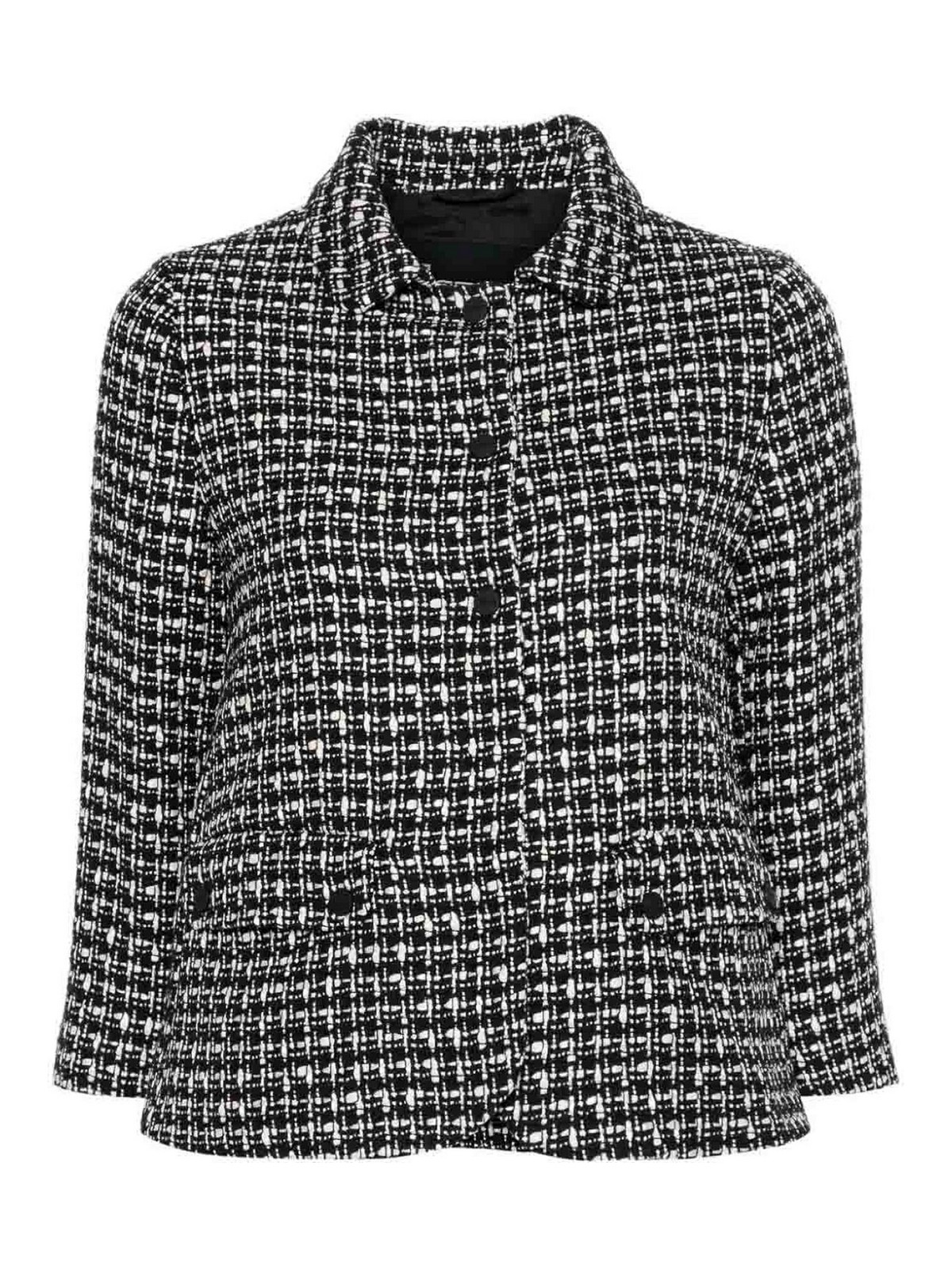 Shop Herno Trend Tweed Jacket In Black
