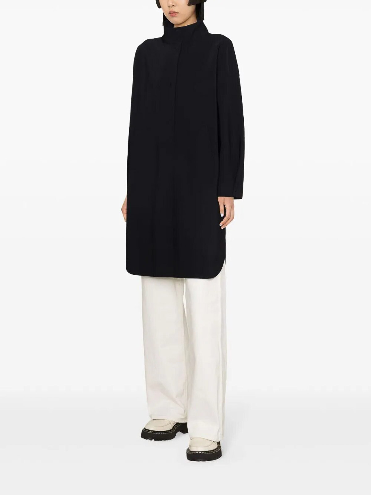 Shop Herno First-act Pef High-neck Coat In Black