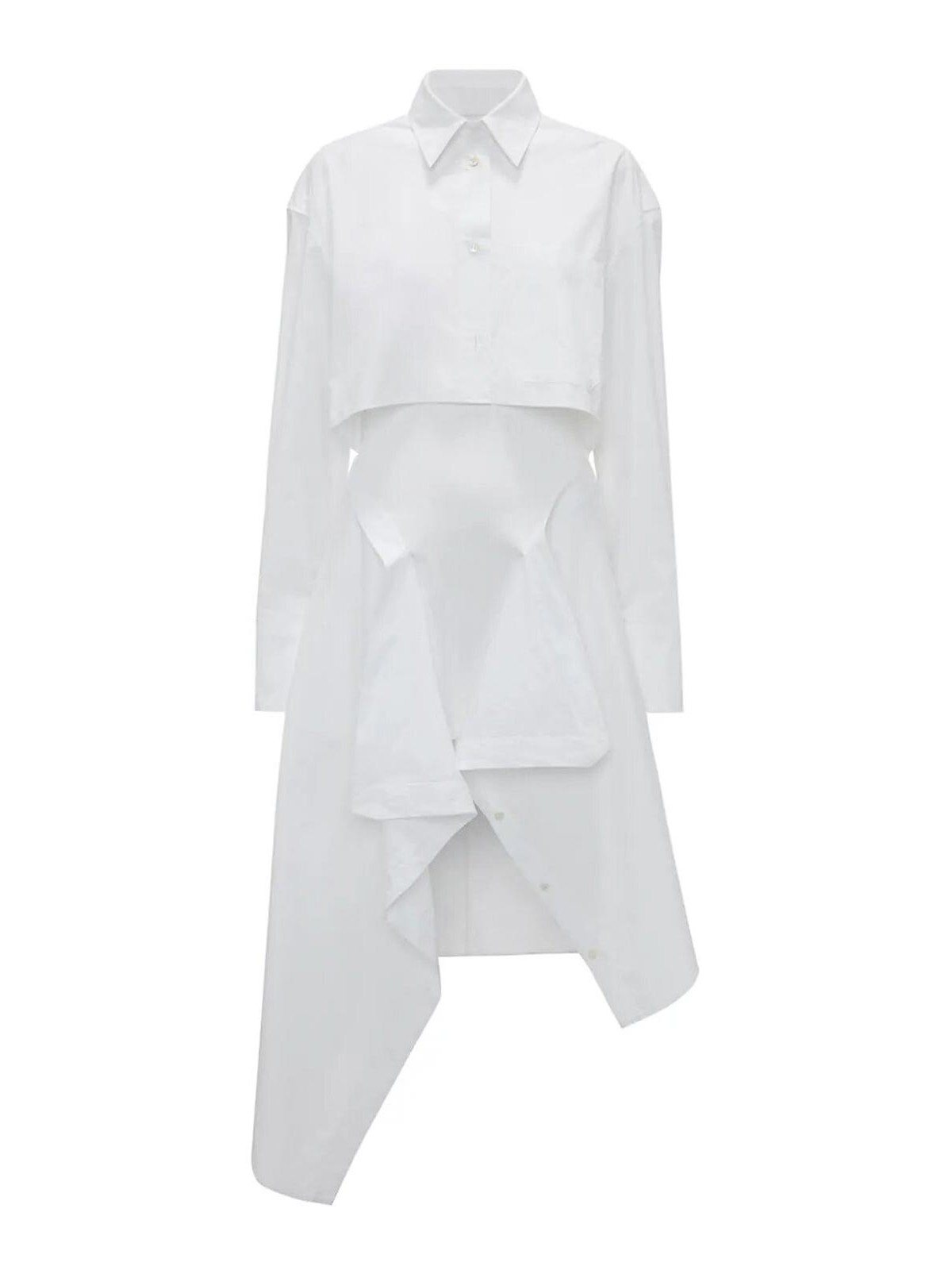 Shop Jw Anderson Knotted Shirt Dress In White