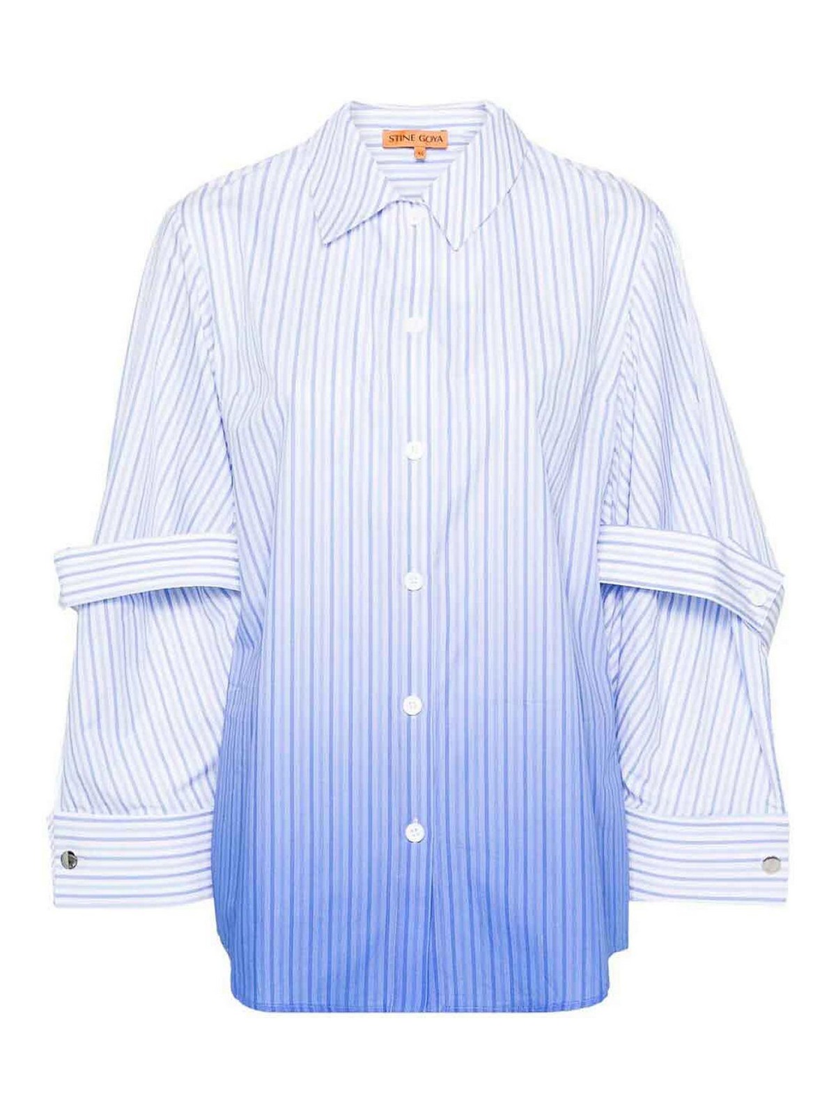 STINE GOYA ライトブルー サテンシャツジャケット XS Stine Goya Shane Satin Shirt - XXS | Coggles