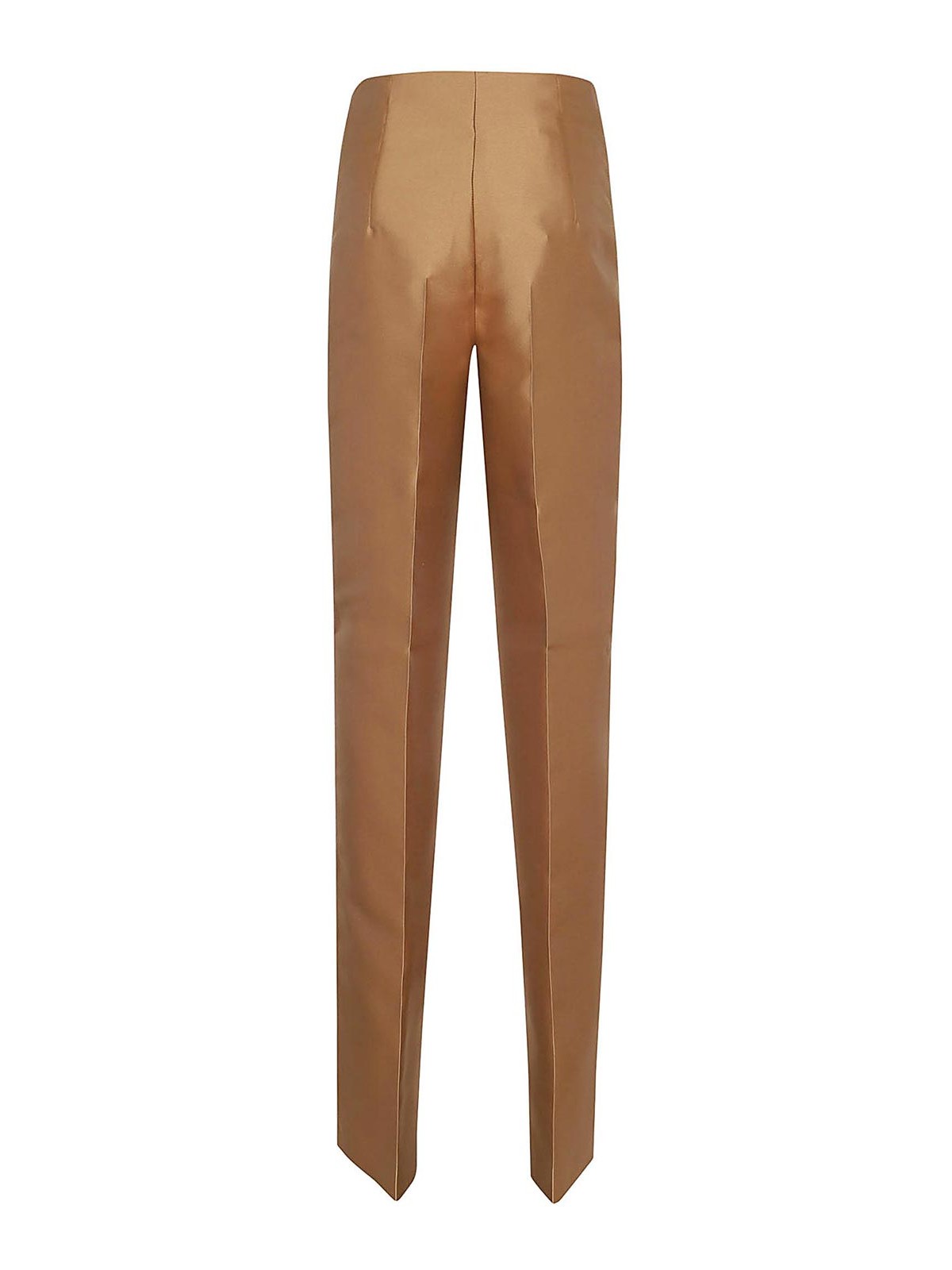 Shop Alberta Ferretti Mikado Trousers In Beige