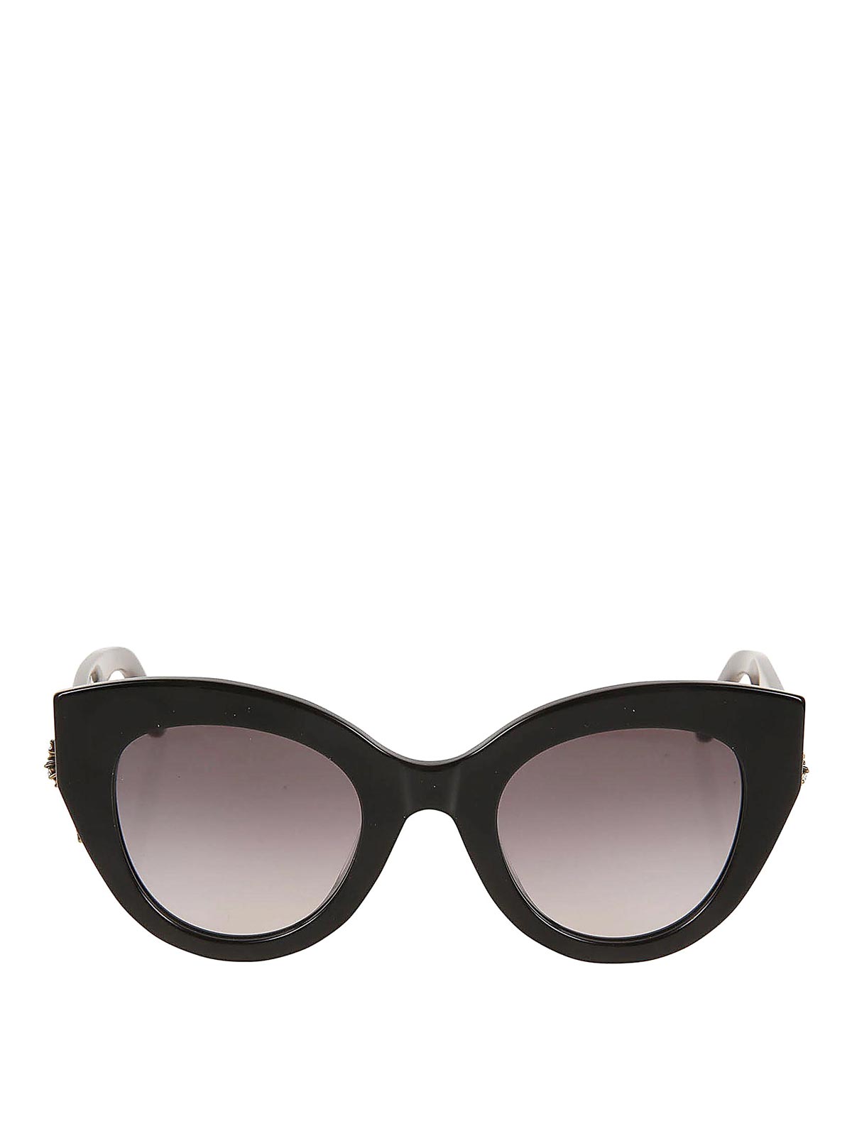 Shop Alexander Mcqueen Sunglasses  With Gray Shaded Lenses In Black