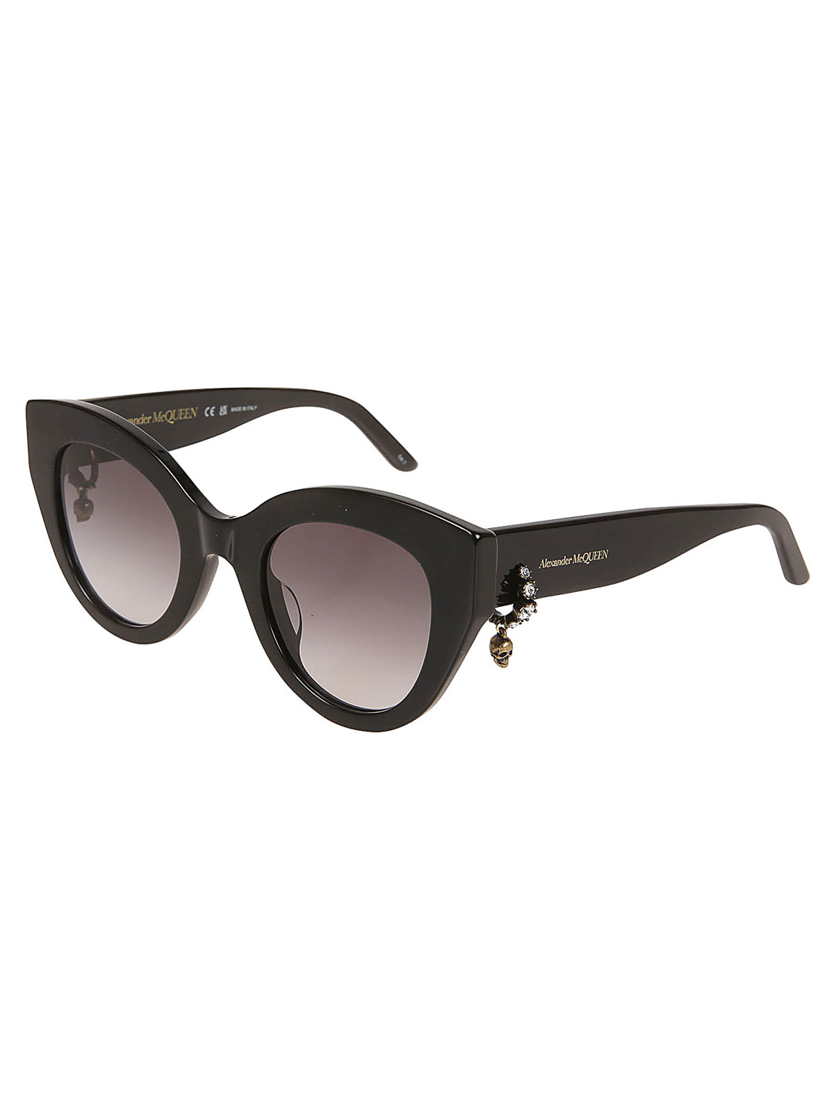 Shop Alexander Mcqueen Sunglasses  With Gray Shaded Lenses In Black
