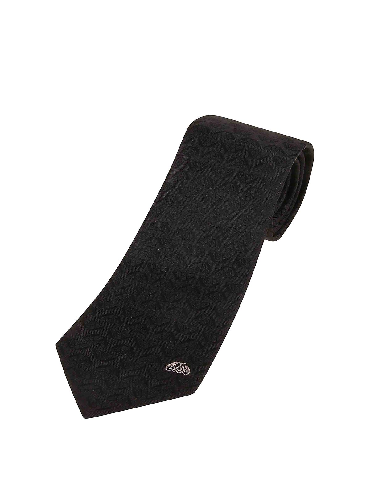 Alexander Mcqueen Silk Tie In Black