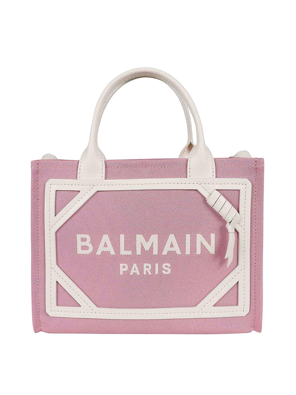 Shop Balmain B Army Shopper In Canvas In Cream