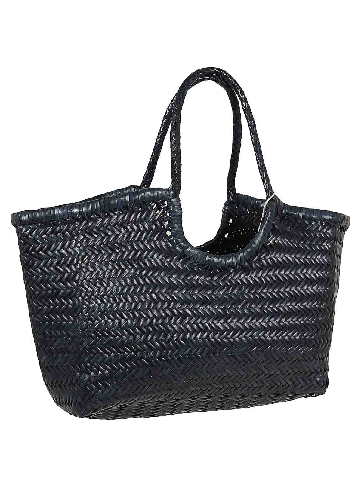 Shop Dragon Diffusion Leather Woven Bag In Dark Blue