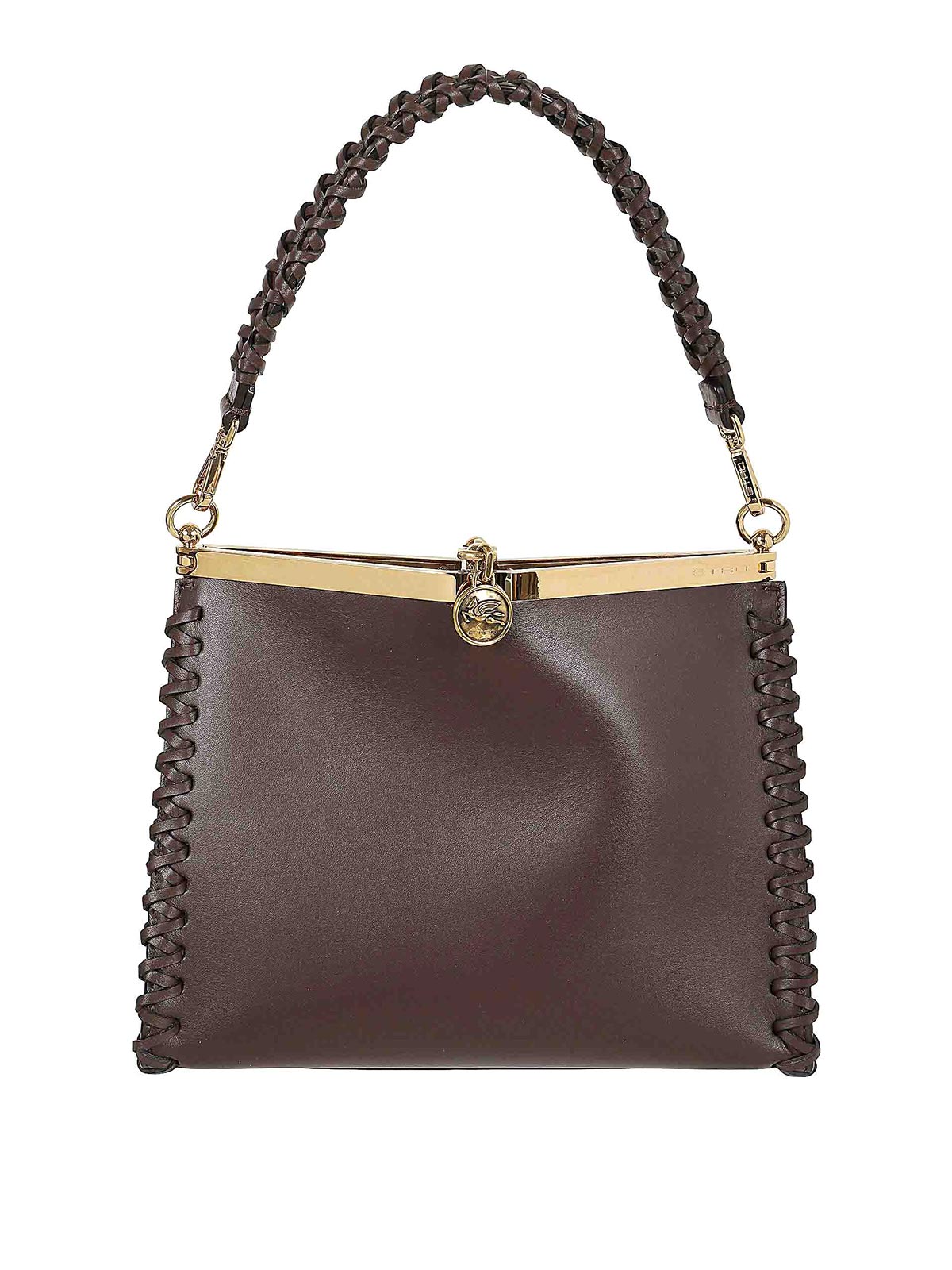 Shop Etro Leather Bag In Brown