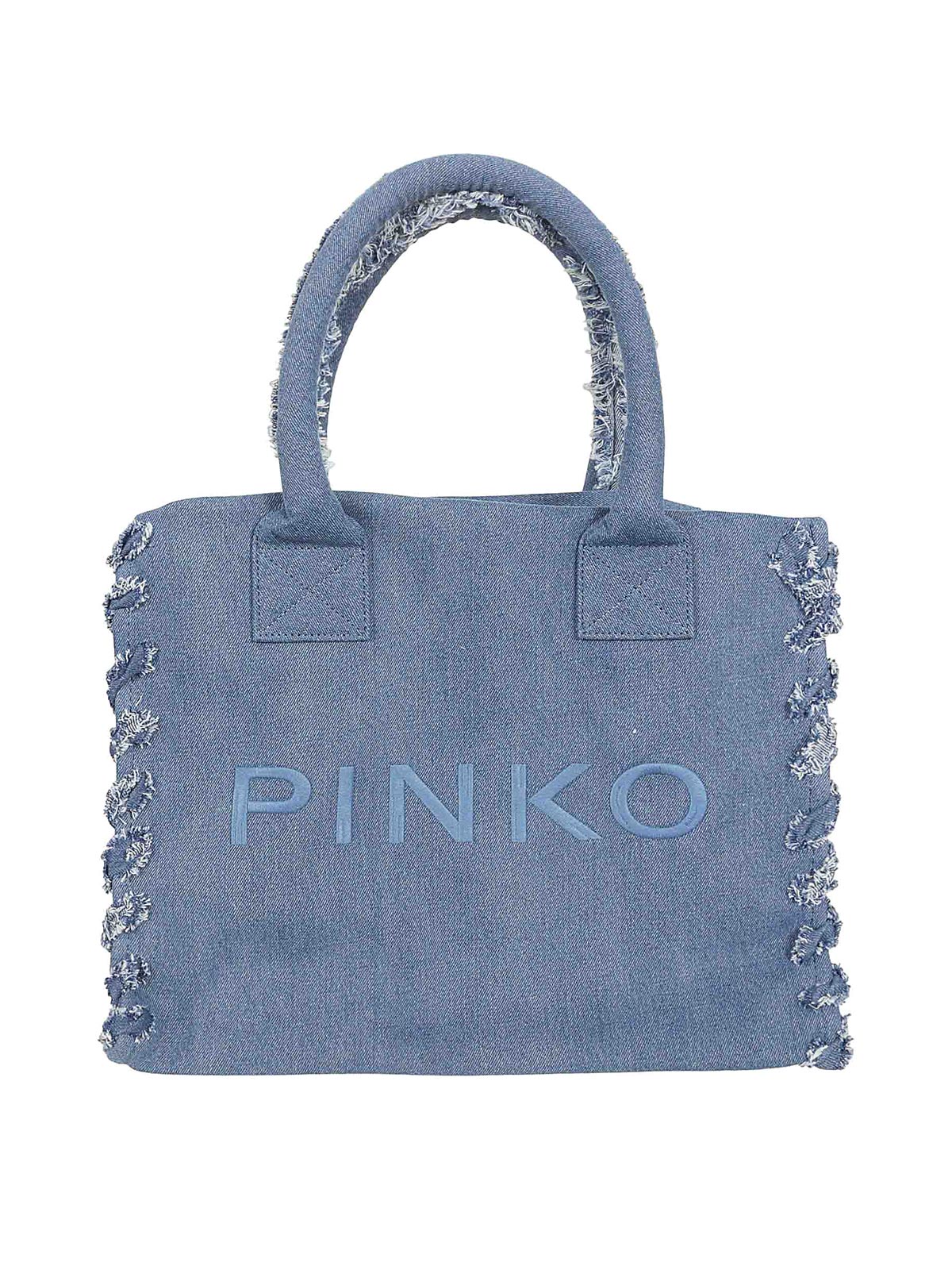 Shop Pinko Beach Shopper Bag In Blue