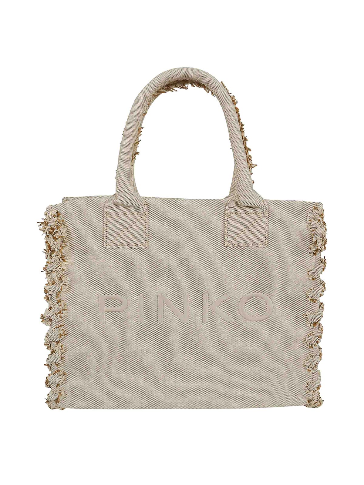 Pinko Beach Shopper Bag In Light Beige