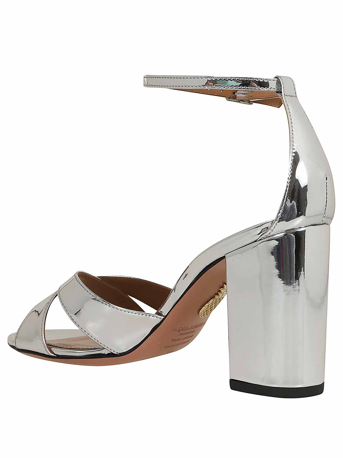 Shop Aquazzura Letaher Sandals In Silver