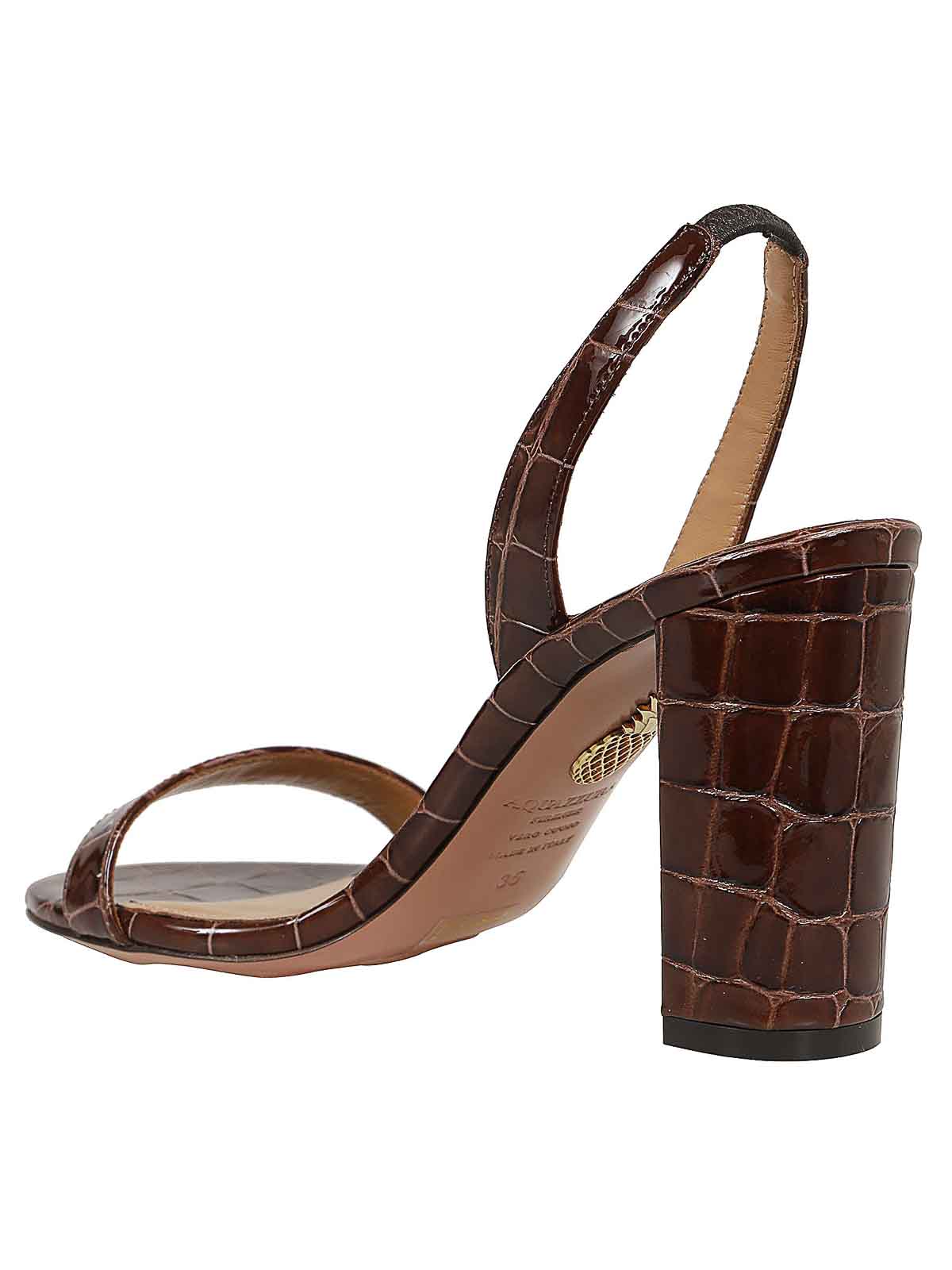 Shop Aquazzura Leather Sandals In Brown