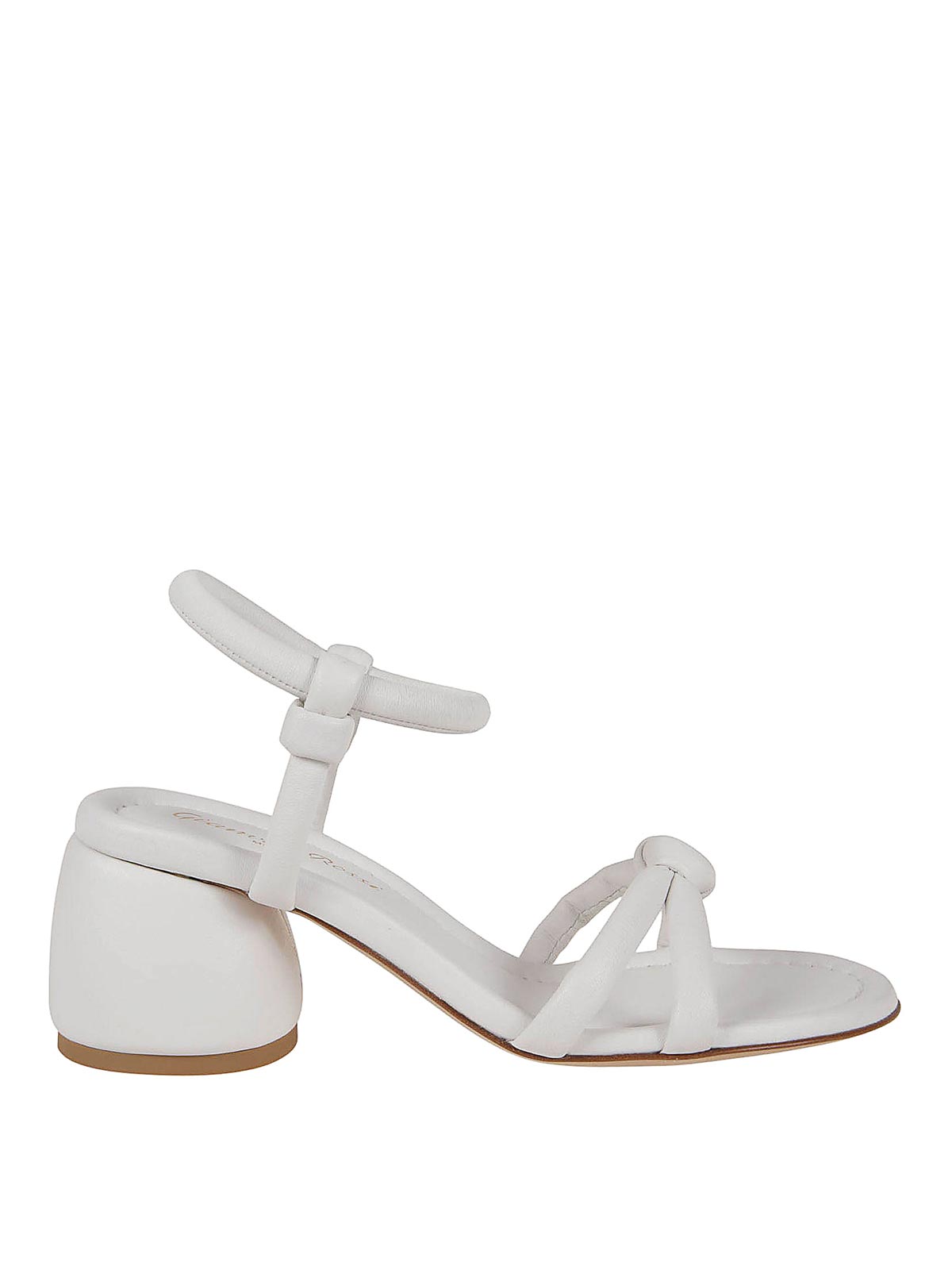 Shop Gianvito Rossi Leather Sandals In White