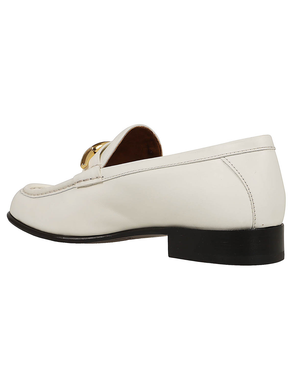 Shop Valentino Logo Leather Loafers In White