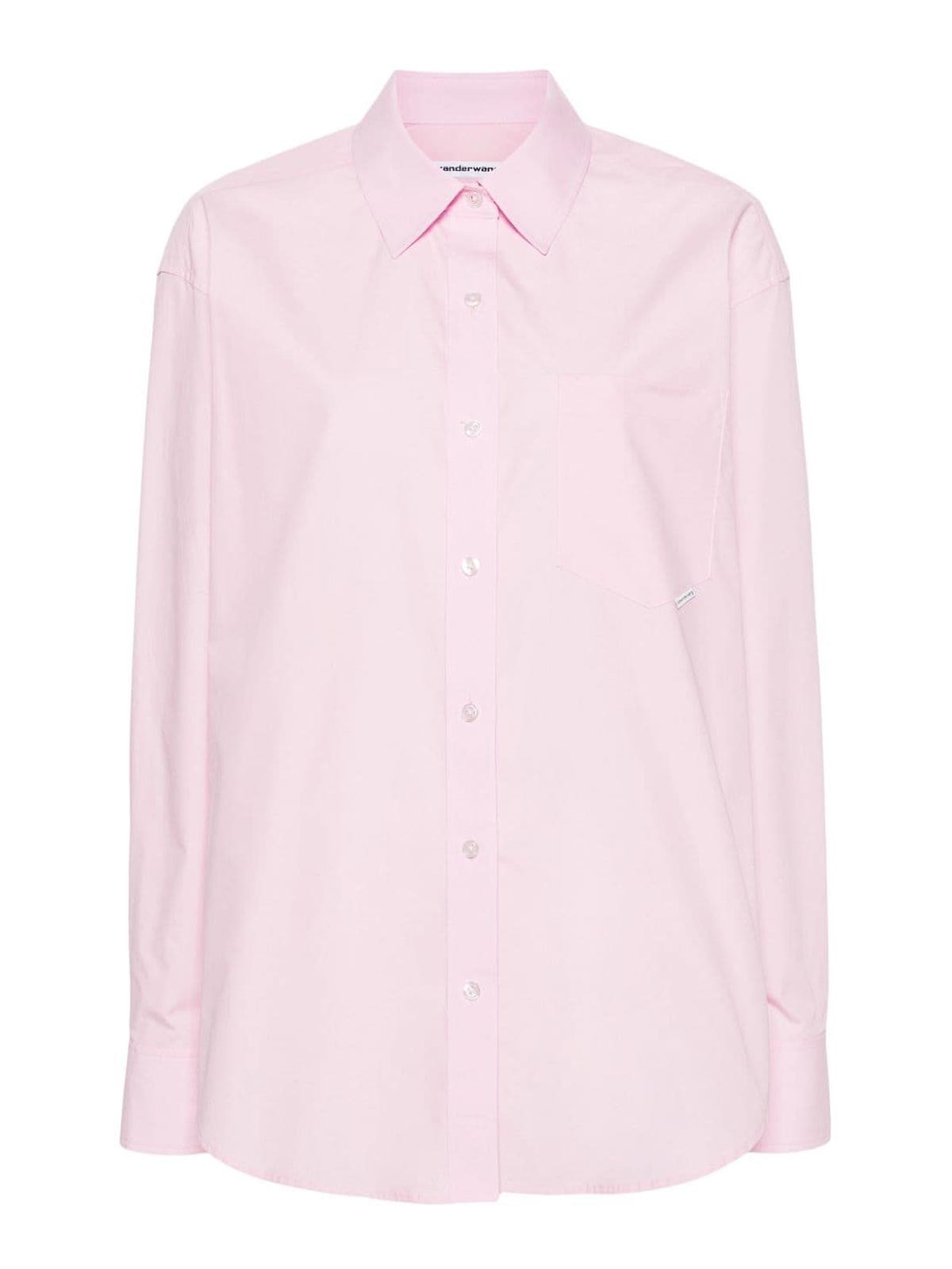 Shop Alexander Wang Rose Pink Cotton Poplin Shirt In Nude & Neutrals