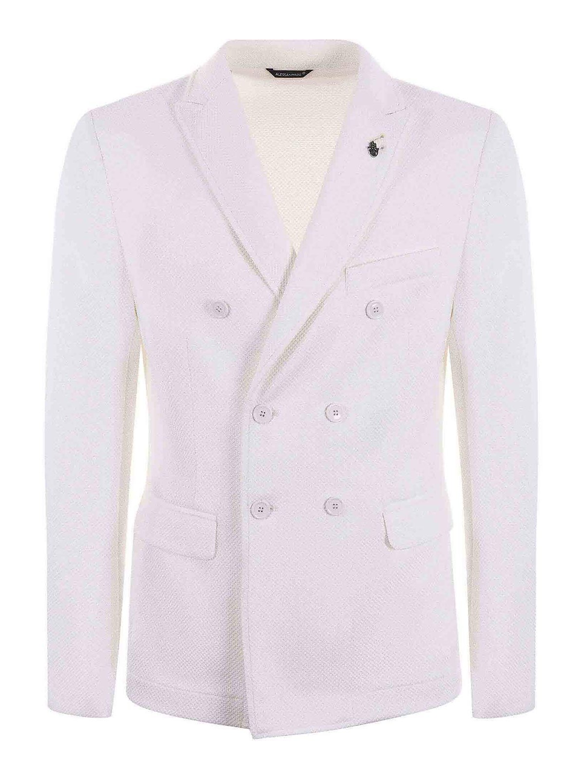 Shop Daniele Alessandrini Double-breasted Jacket In White