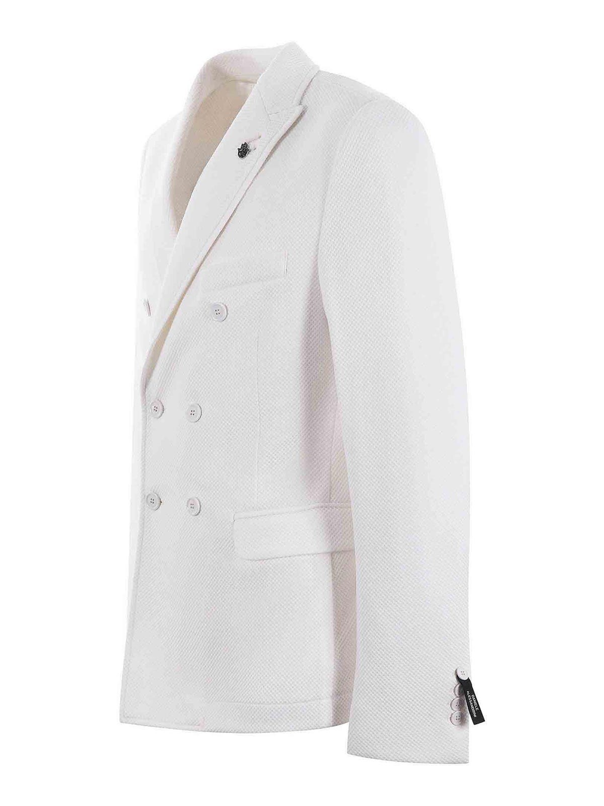 Shop Daniele Alessandrini Double-breasted Jacket In White