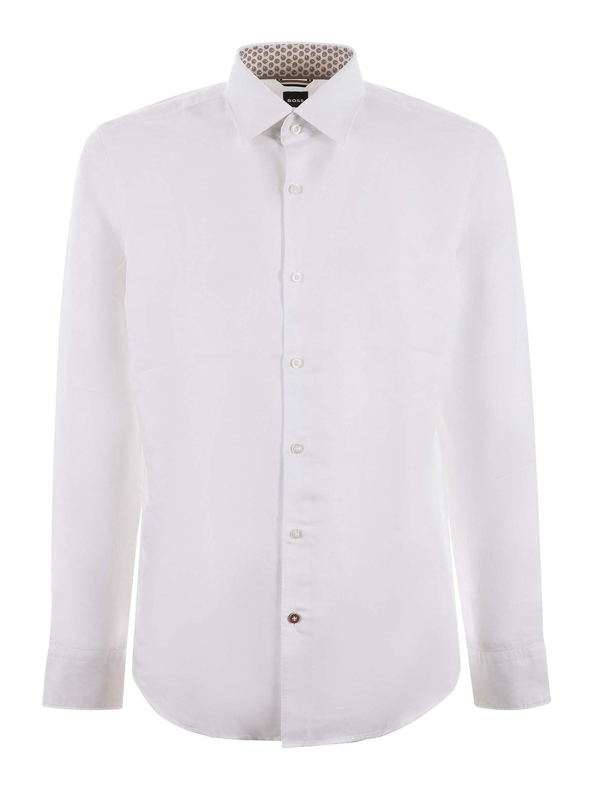 Shop Hugo Boss Shirt In Linen Blend In White