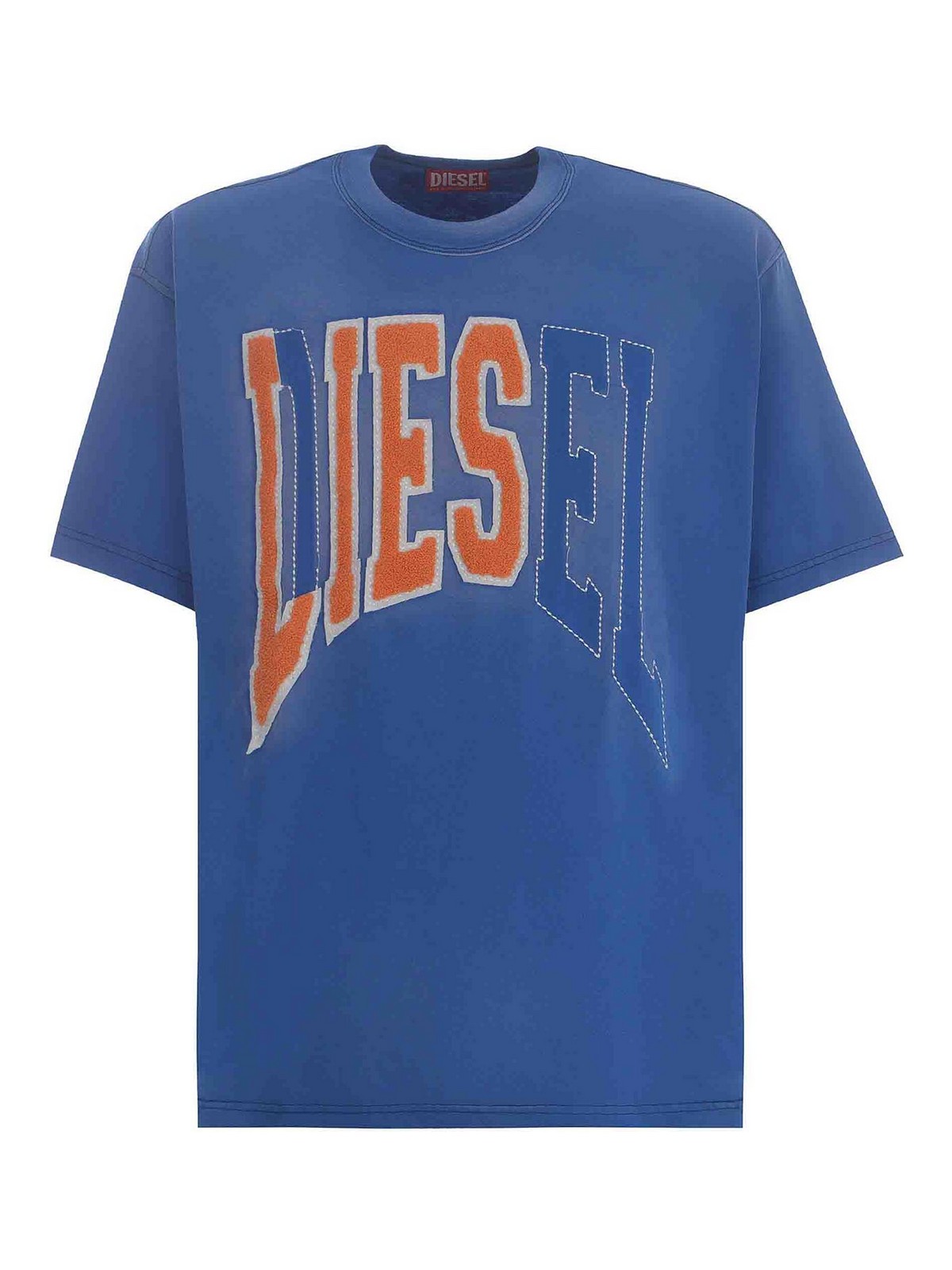 ★DIESEL★ T-Wash T-Shirt Blue A121170EPAH8II A121170EPAH8II Men's T-shirt with sun-faded treatment | Blue | Diesel